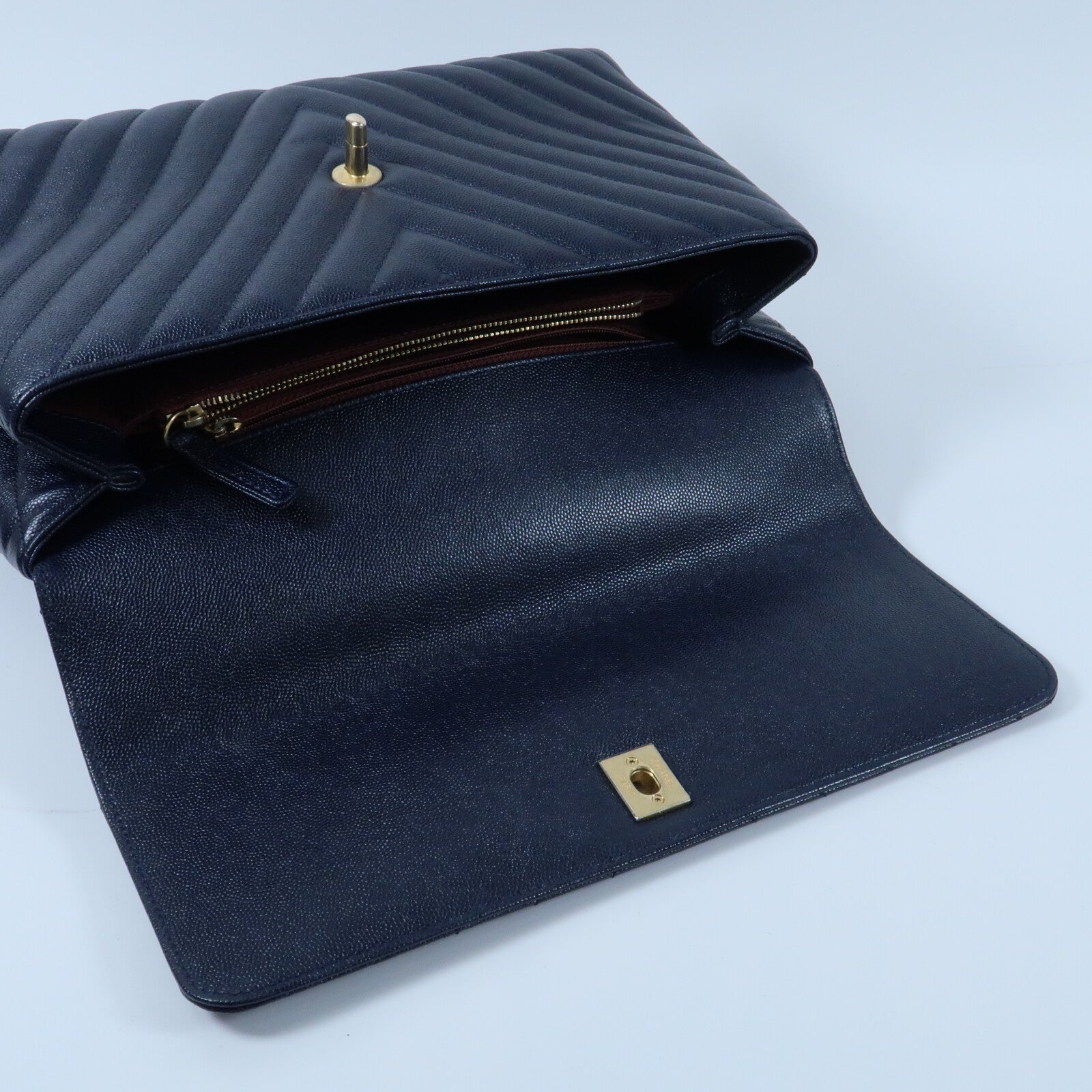 CHANEL 牛皮皮革Coco Handle Small金扣鏈帶手挽肩背兩用袋