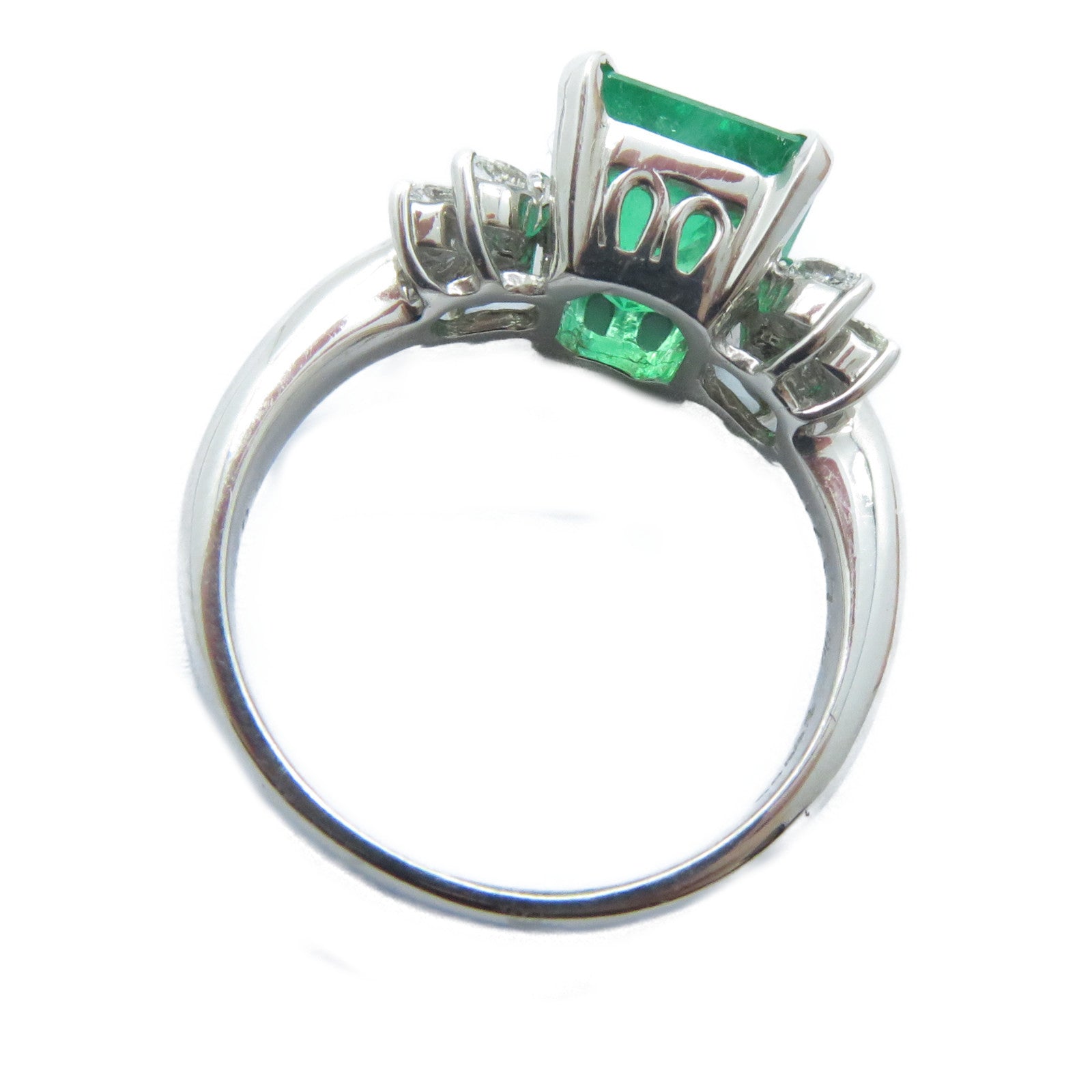 JEWELRY 【激減優惠】PT900鉑金Emerald Diamond Ring 2.17ct綠寶石/0.22ct鑽石戒指US#5.25