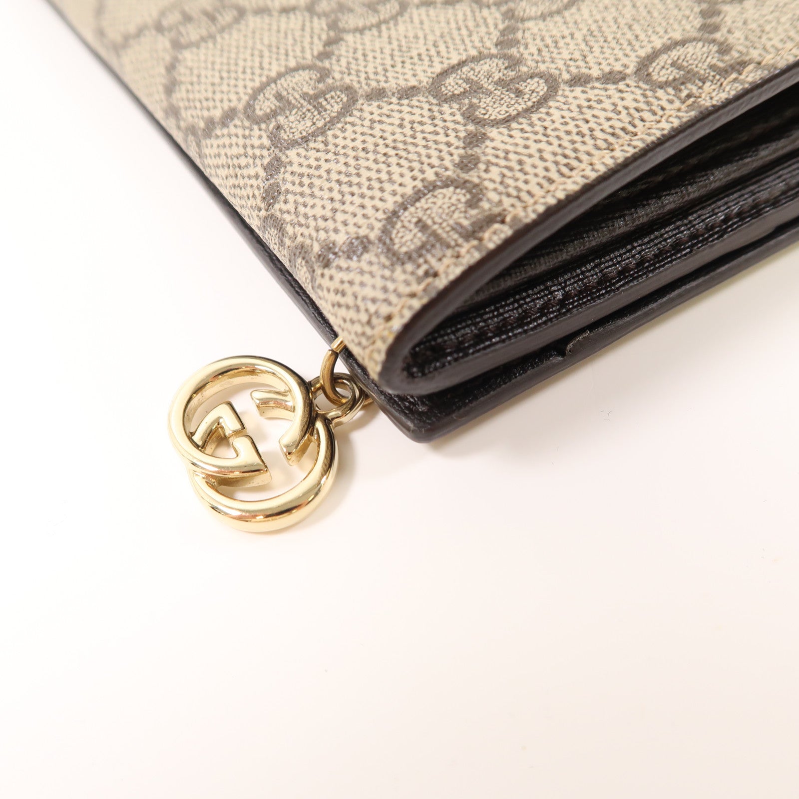 GUCCI 塗層帆布Long Wallet金扣長錢包