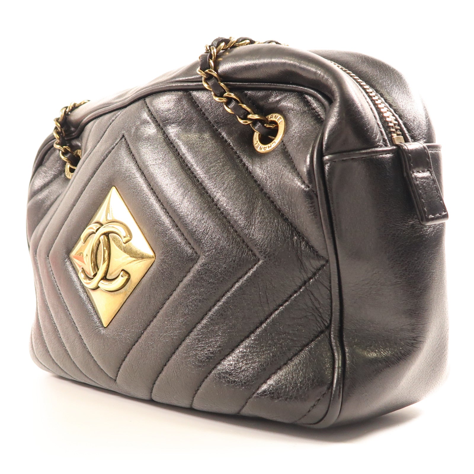 CHANEL 【激減優惠】羊皮皮革Shoulder Bag金扣肩背袋