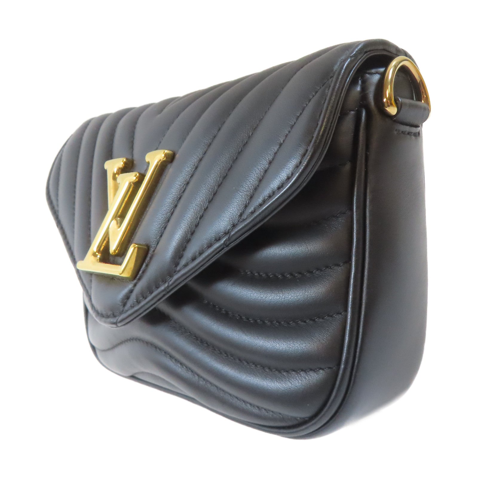 LOUIS VUITTON 牛皮皮革New Wave Multi Pochette金扣手挽肩背兩用袋黑色