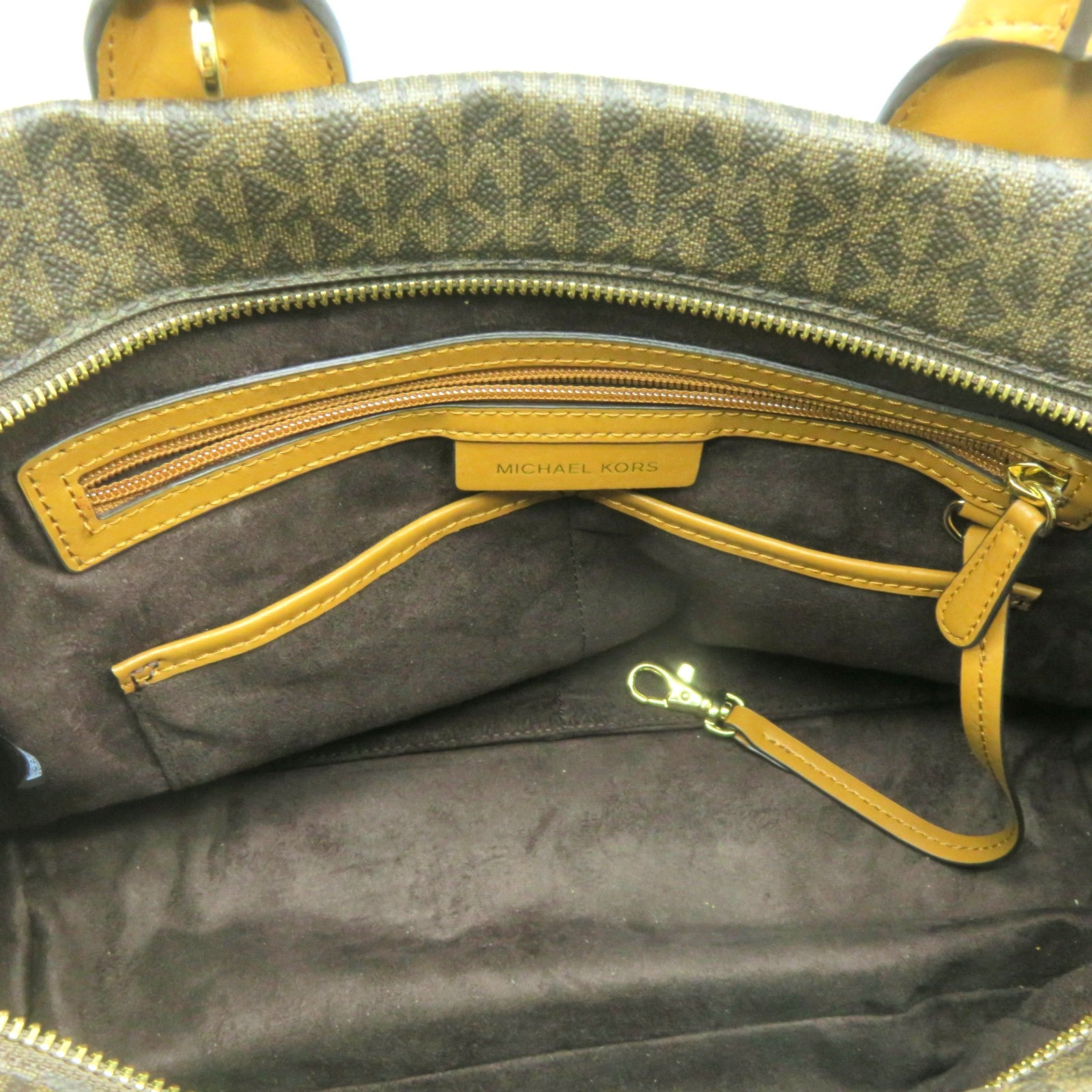 Michael Kors 【激減優惠】塗層帆布2way Shoulder Bag金扣手挽肩背兩用袋啡色
