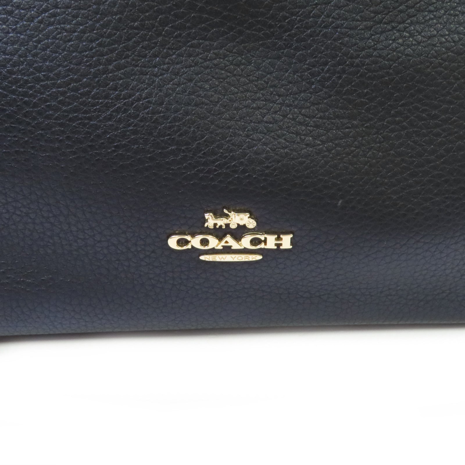 COACH 牛皮皮革2Way Shoulder Bag金扣手挽肩背兩用袋黑色