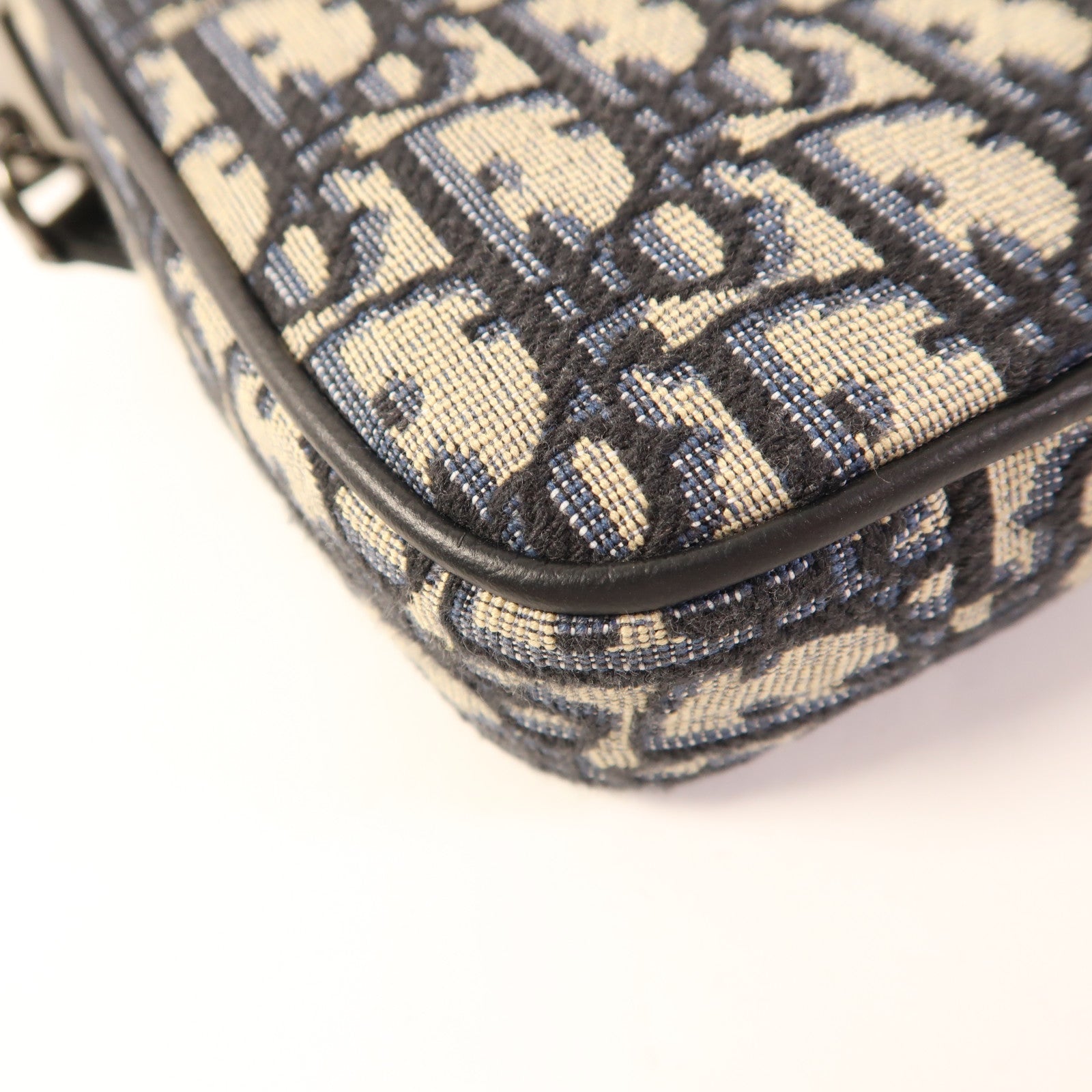 Dior 帆布Saddle Triple Pouch銀扣肩背袋