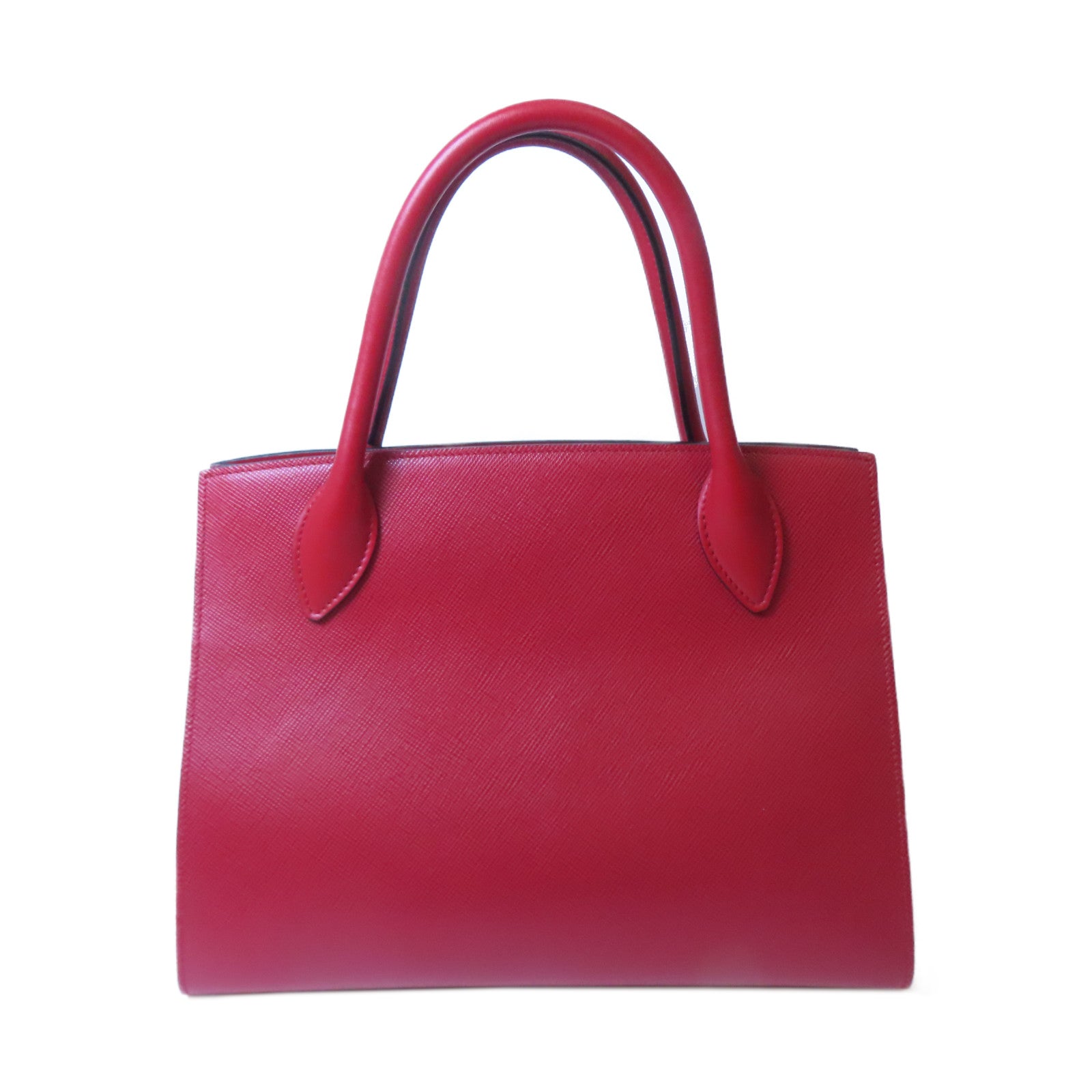 PRADA 【激減優惠】牛皮皮革Shoulder Bag金扣手挽肩背兩用袋紅色