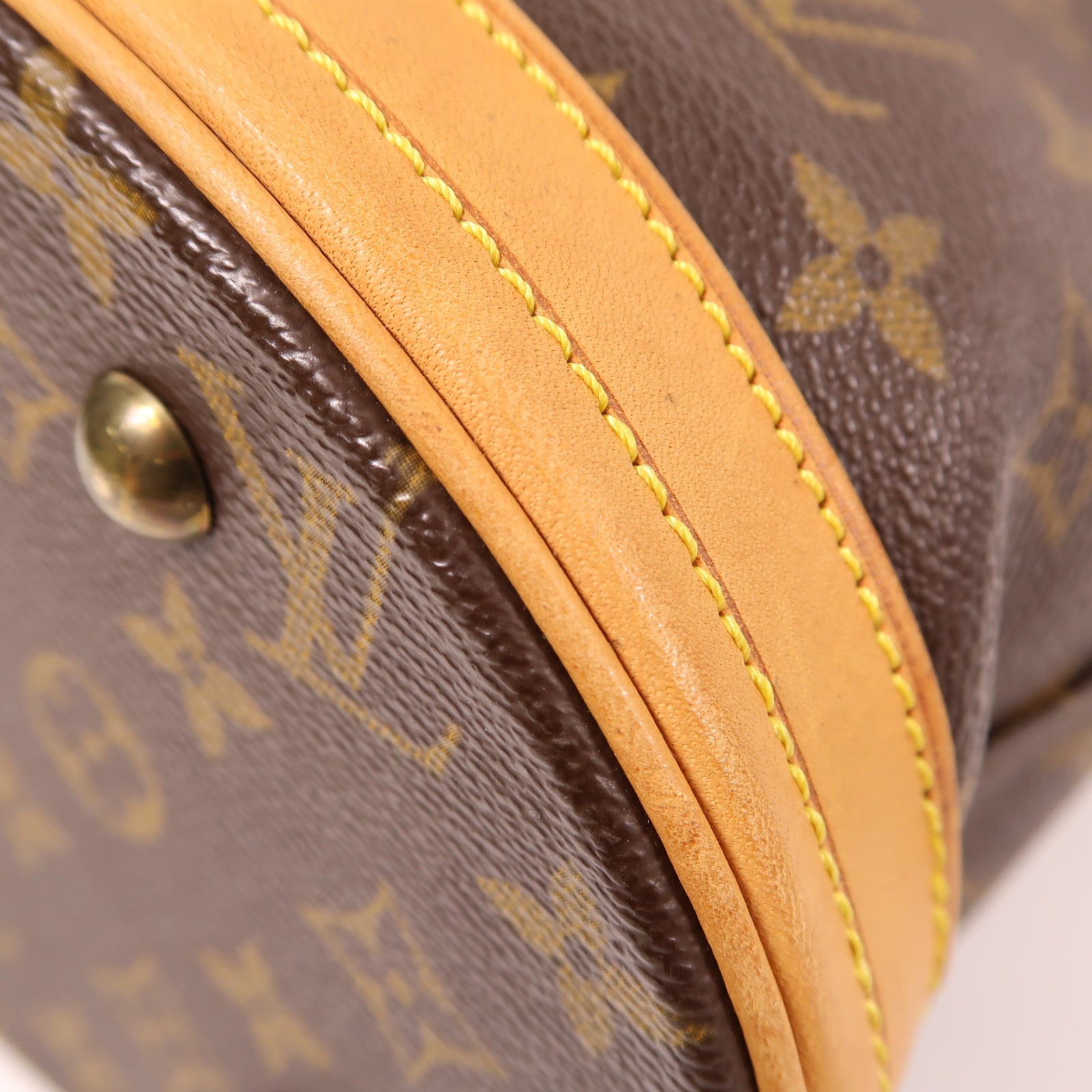 LOUIS VUITTON Monogram Bucket PM金扣肩背袋啡色