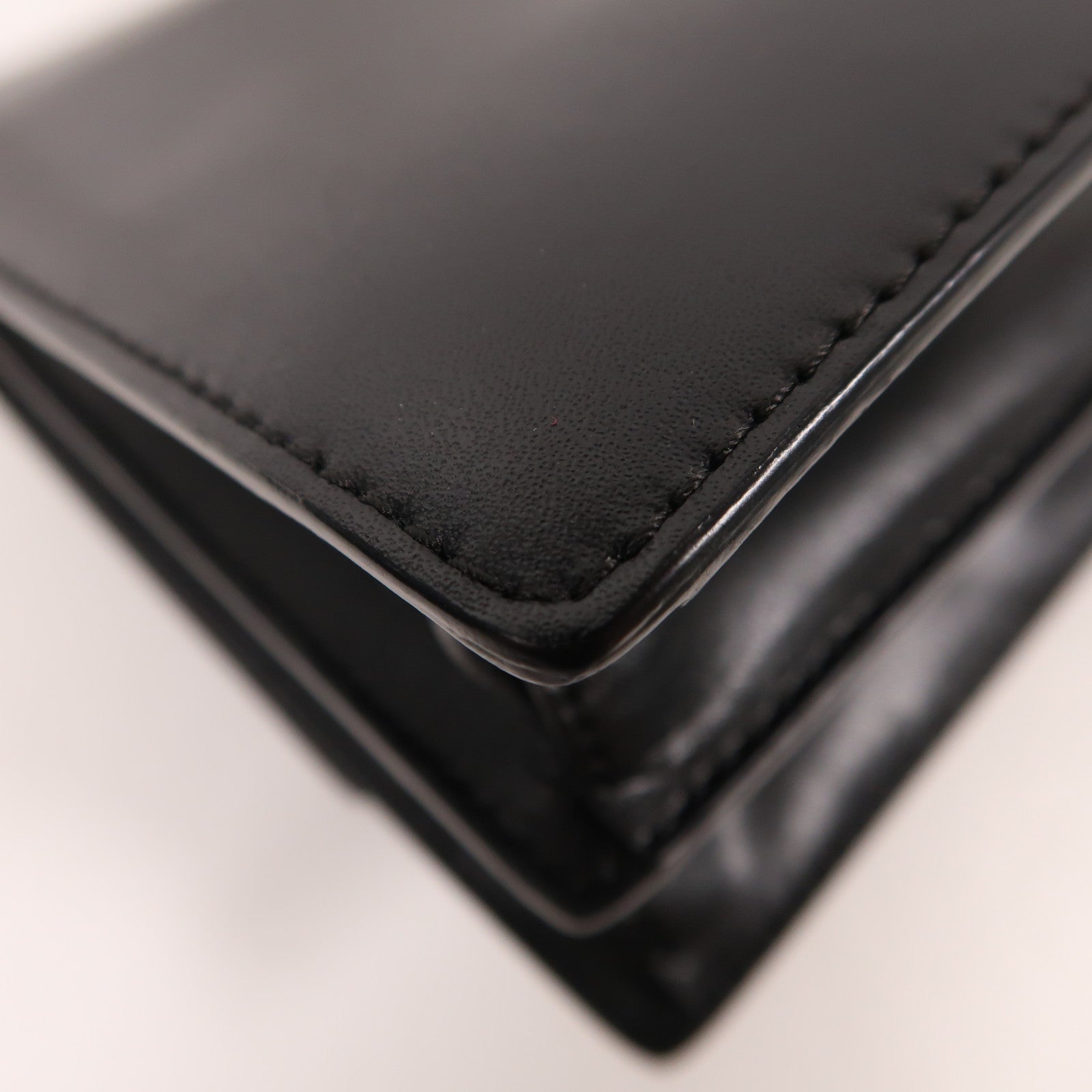 FENDI 牛皮皮革Chain Shoulder銀扣鏈帶肩背袋