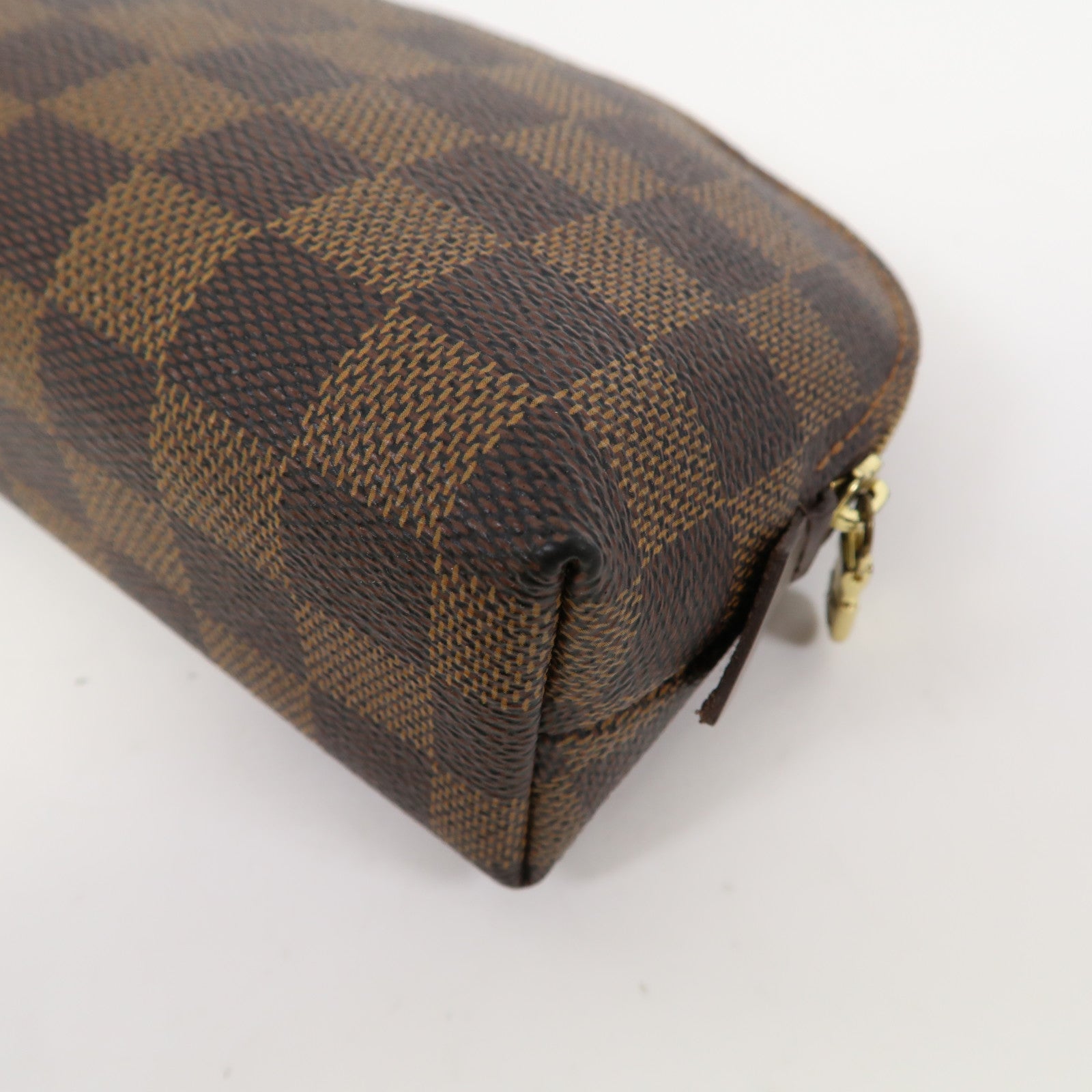 LOUIS VUITTON 【激減優惠】Damier Ebene Cosmetic Pouch PM金扣手拿包啡色
