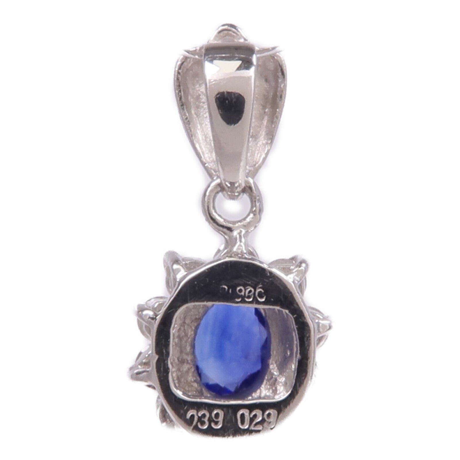 JEWELRY PT900鉑金Sapphire Diamond Pendant Top藍寶石/鑽石吊墜