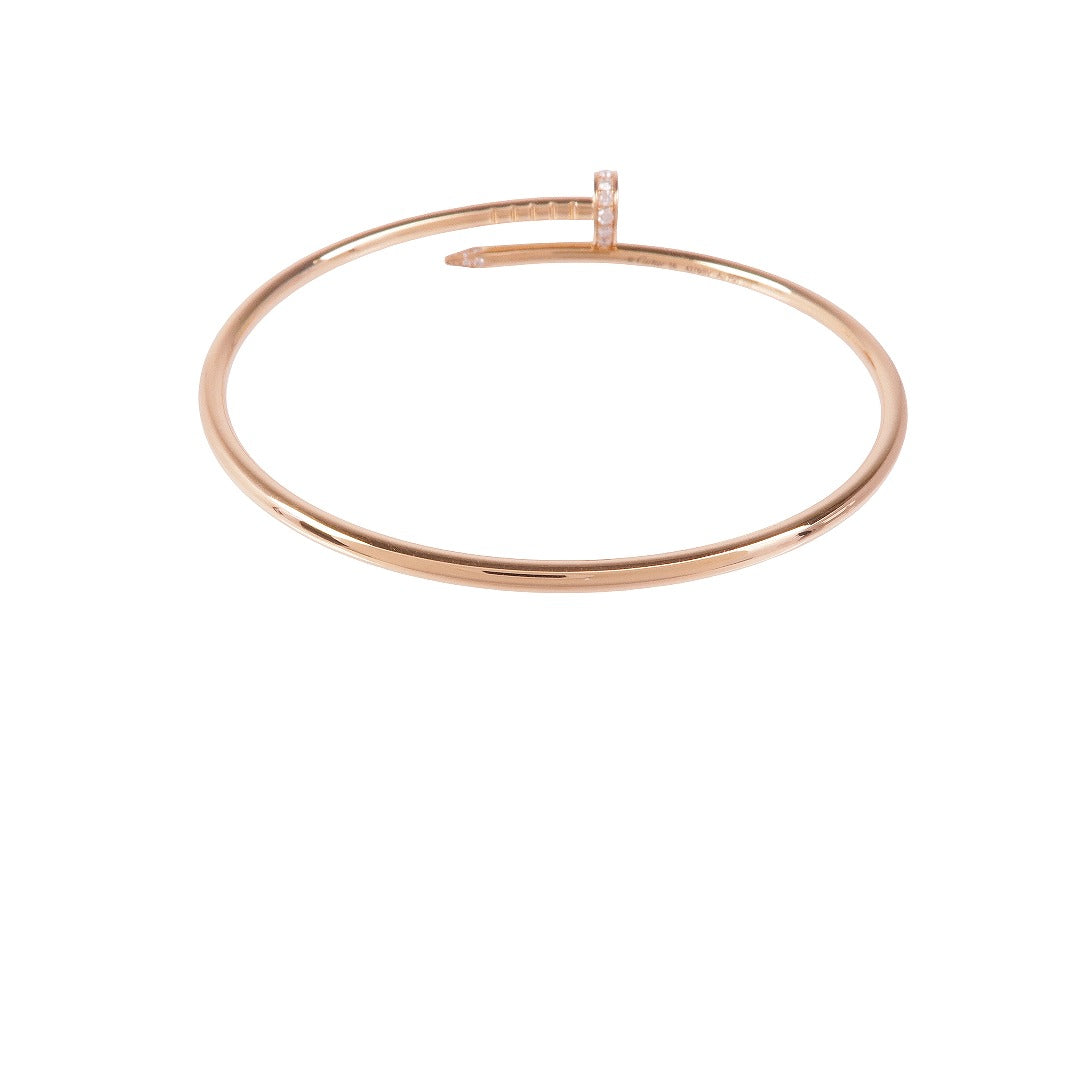CARTIER 18K玫瑰金Juste Un Clou Bracelet鑽石手鐲Cartier#16