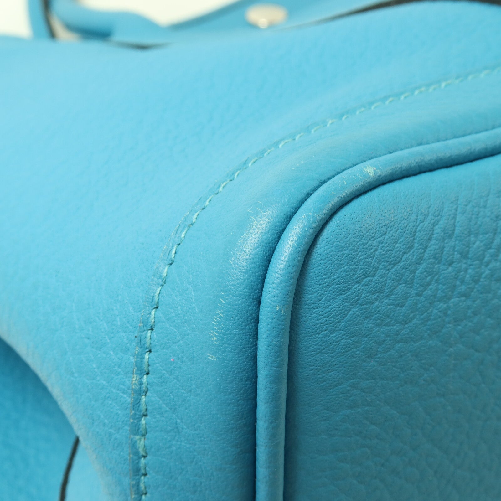 HERMES Negonda皮革Garden Party PM手挽袋Turquoise