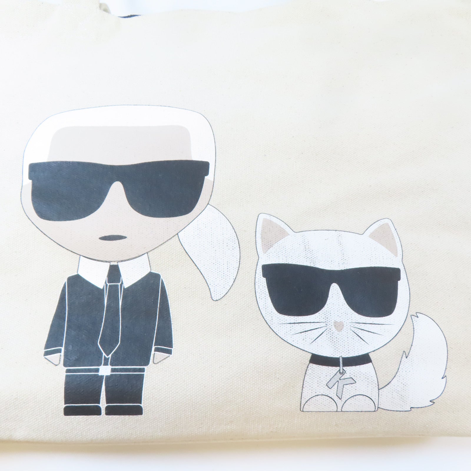 KARL LAGERFELD 【激減優惠】帆布Shoulder Bag銀扣手挽袋米色