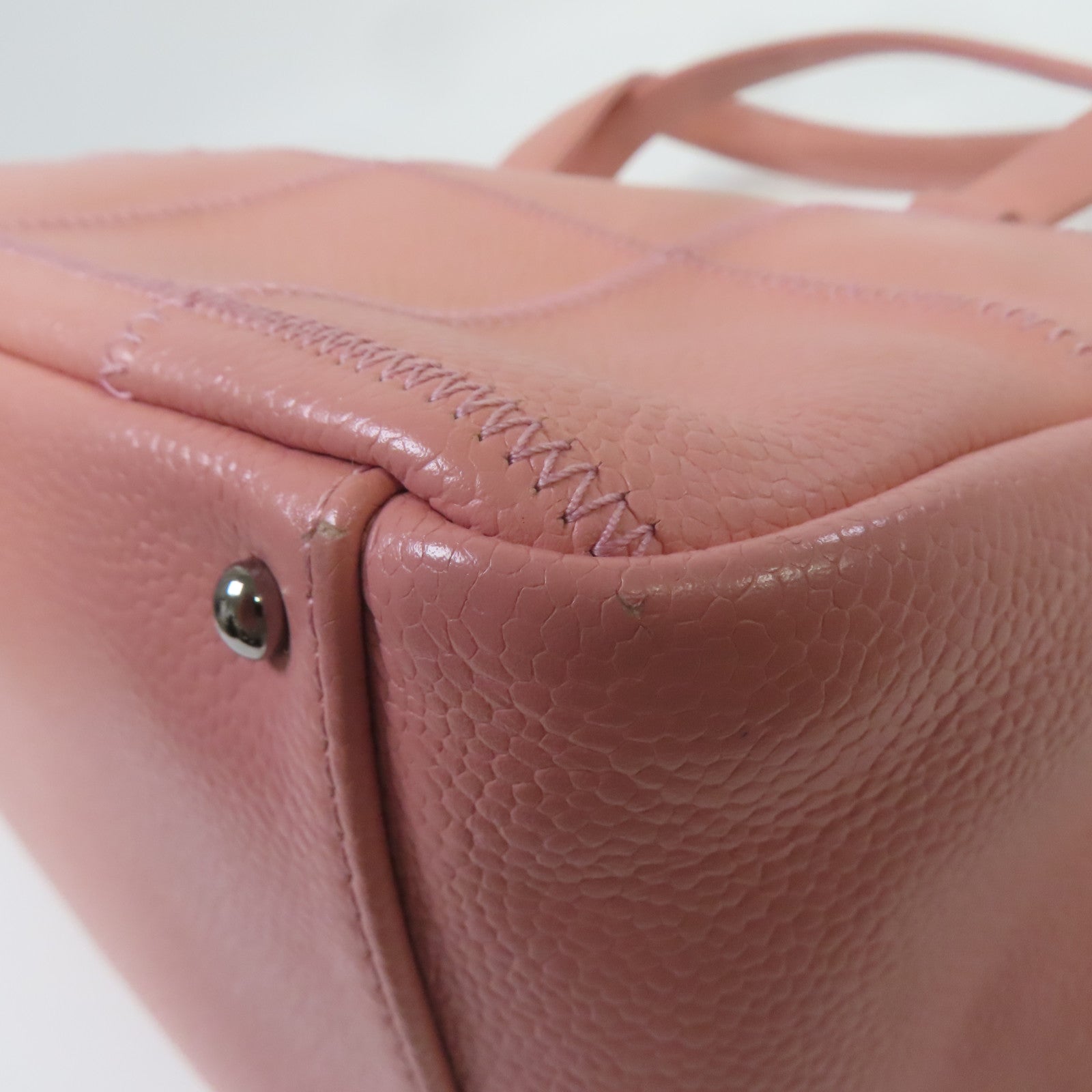 CHANEL 【激減優惠】牛皮皮革Vintage Shoulder Bag銀扣肩背袋粉紅色