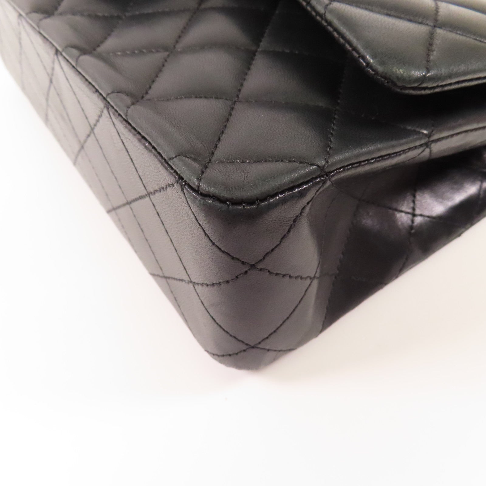 CHANEL CC SHW Classic 25 Chain Shoulder Bag Lambskin Leather A01112 Black