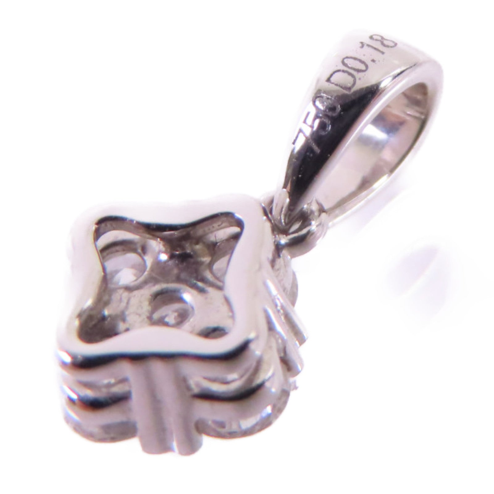 JEWELRY 【激減優惠】PT900鉑金/18K白金Diamond Pendant Top 0.18ct鑽石吊墜頭扣