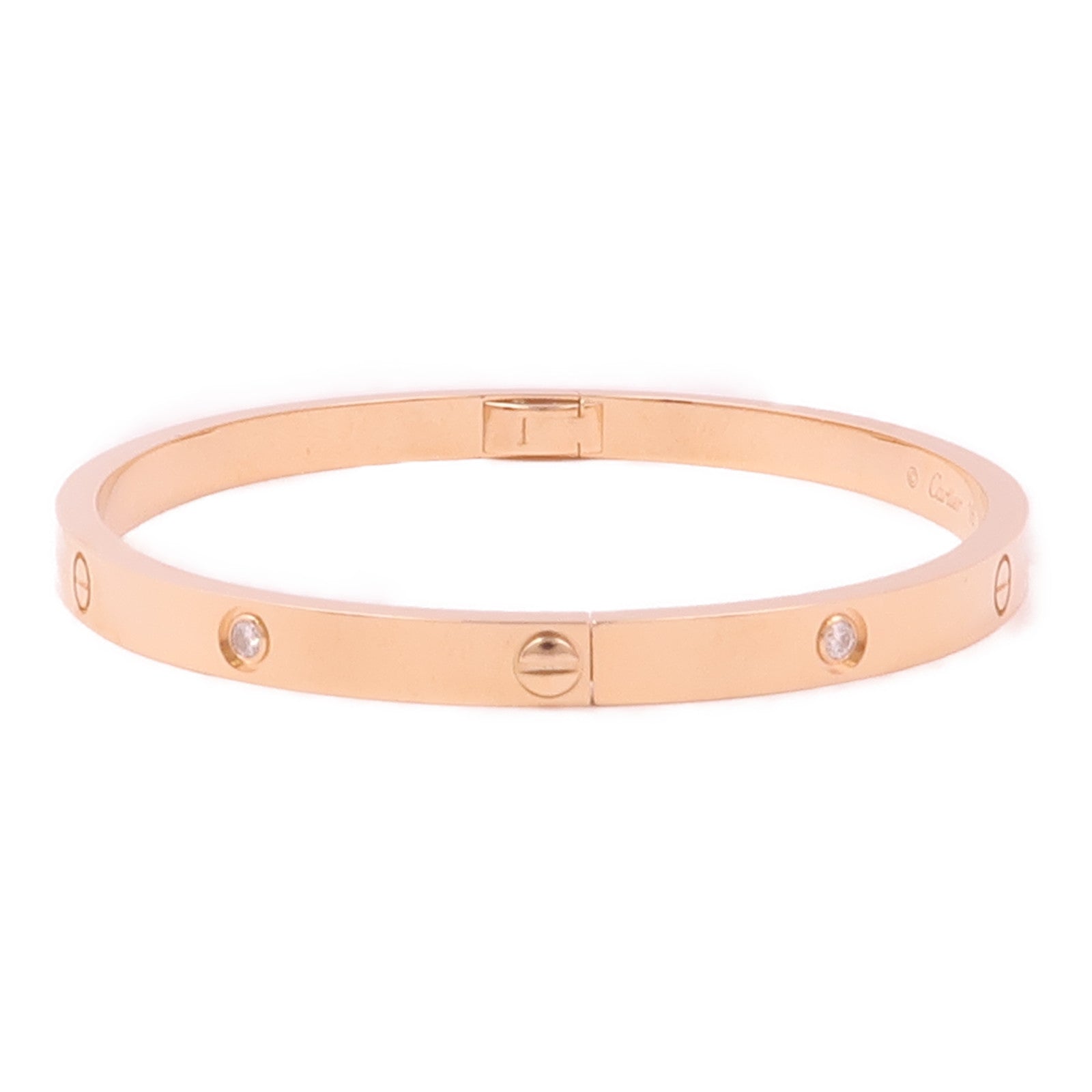 CARTIER 18K玫瑰金Love Bracelet Small Model 6 Diamonds鑽石手鐲Cartier#16