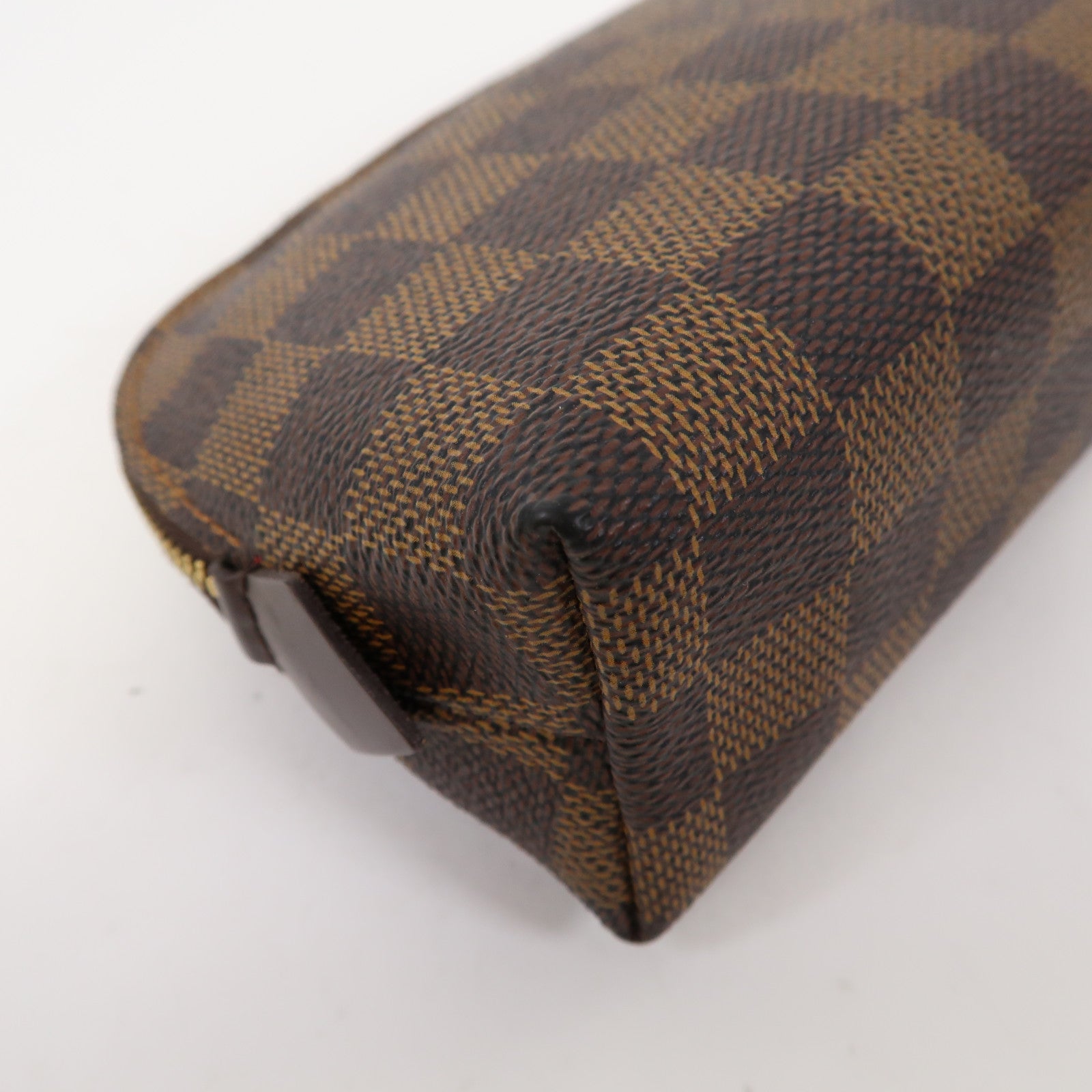 LOUIS VUITTON 【激減優惠】Damier Ebene Cosmetic Pouch PM金扣手拿包啡色