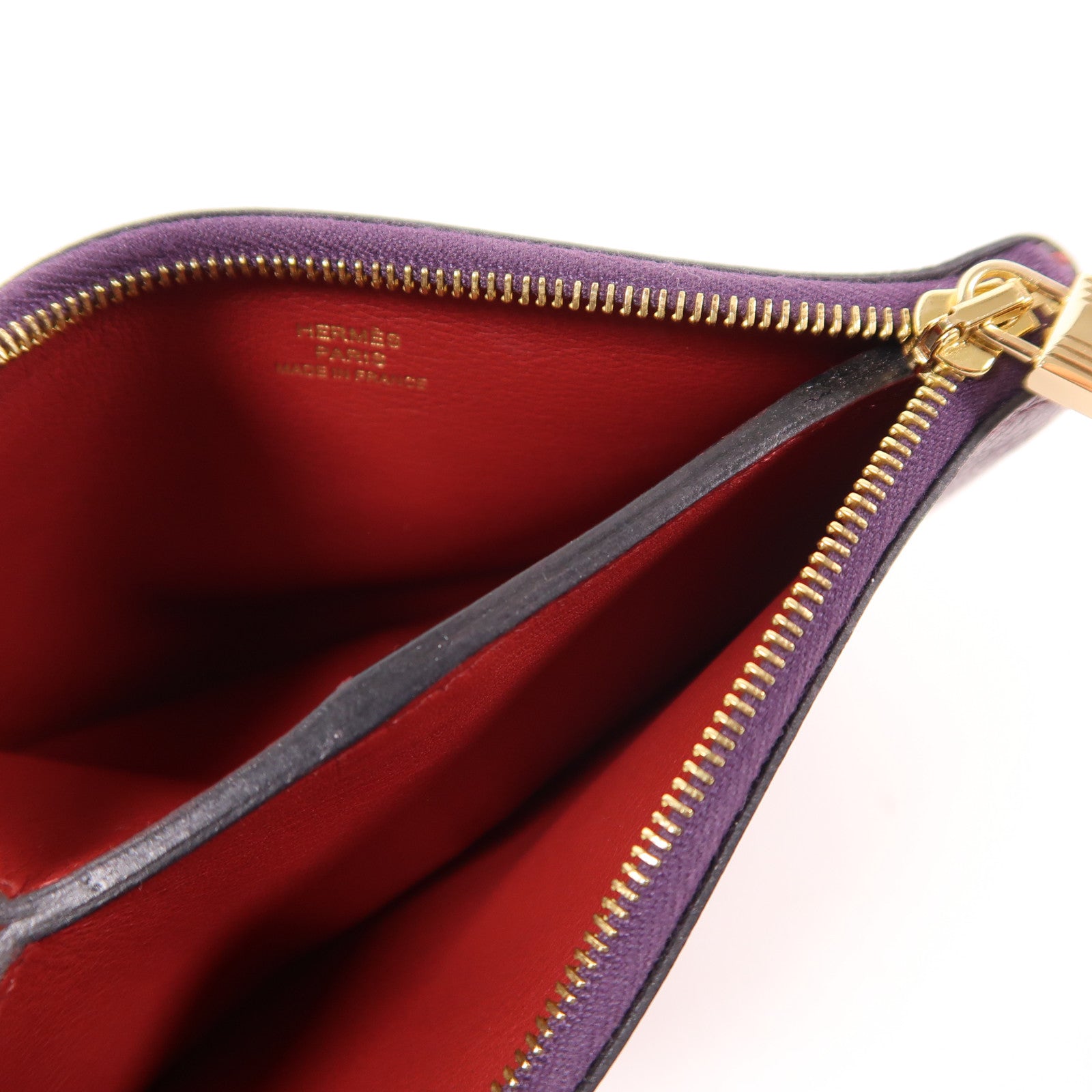 HERMES Evercolor皮革Trousse Atout金扣零錢包