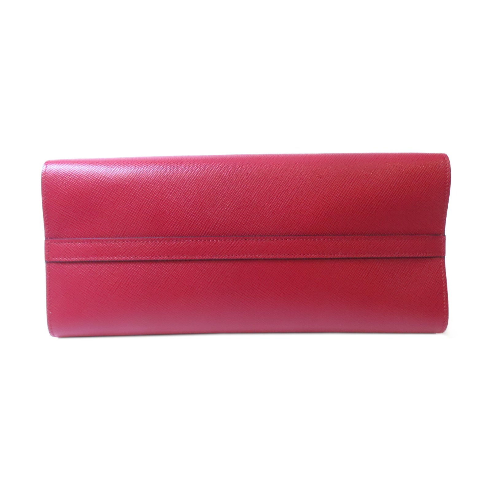 PRADA 【激減優惠】牛皮皮革Shoulder Bag金扣手挽肩背兩用袋紅色