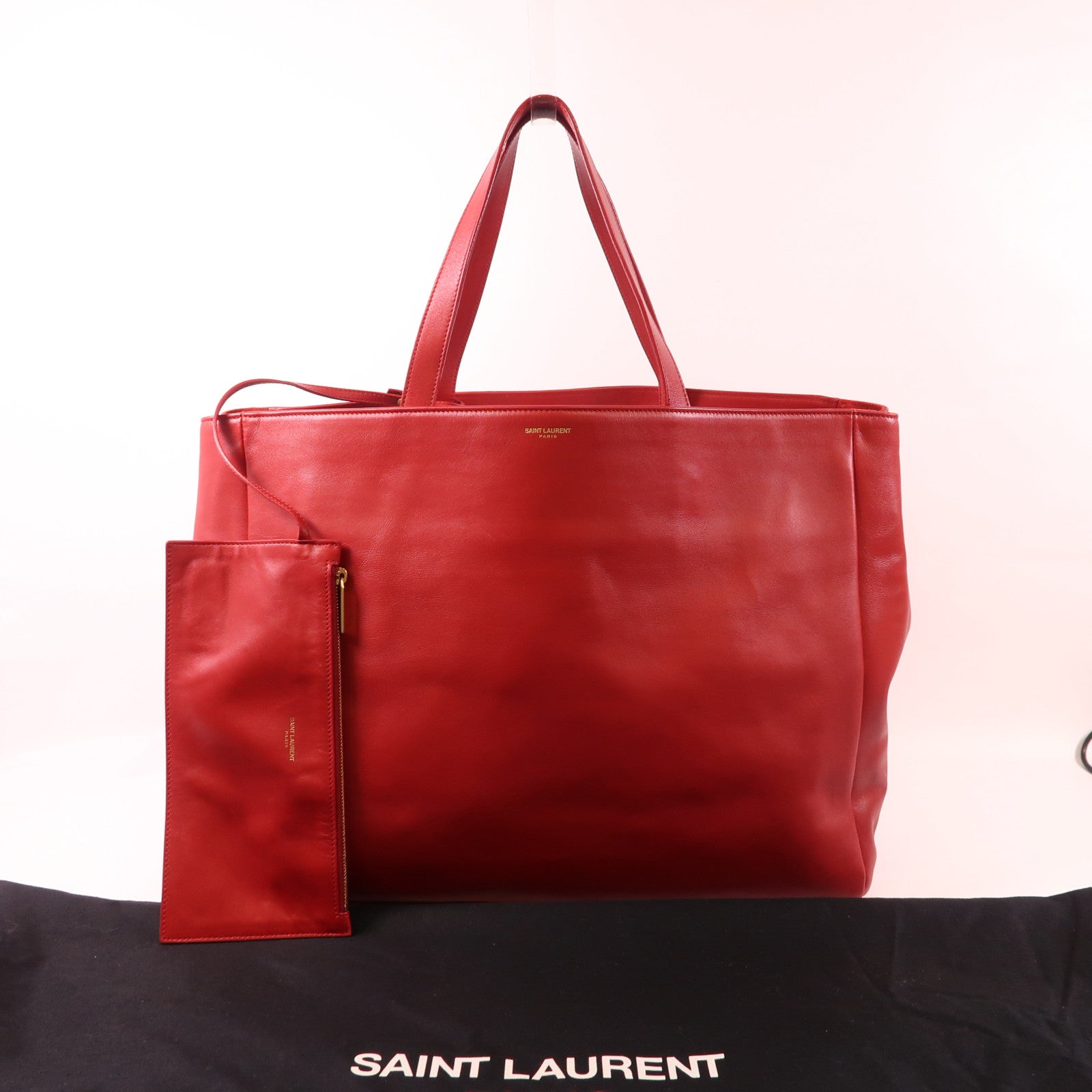 SAINT LAURENT 牛皮皮革Tote Bag金扣手挽袋
