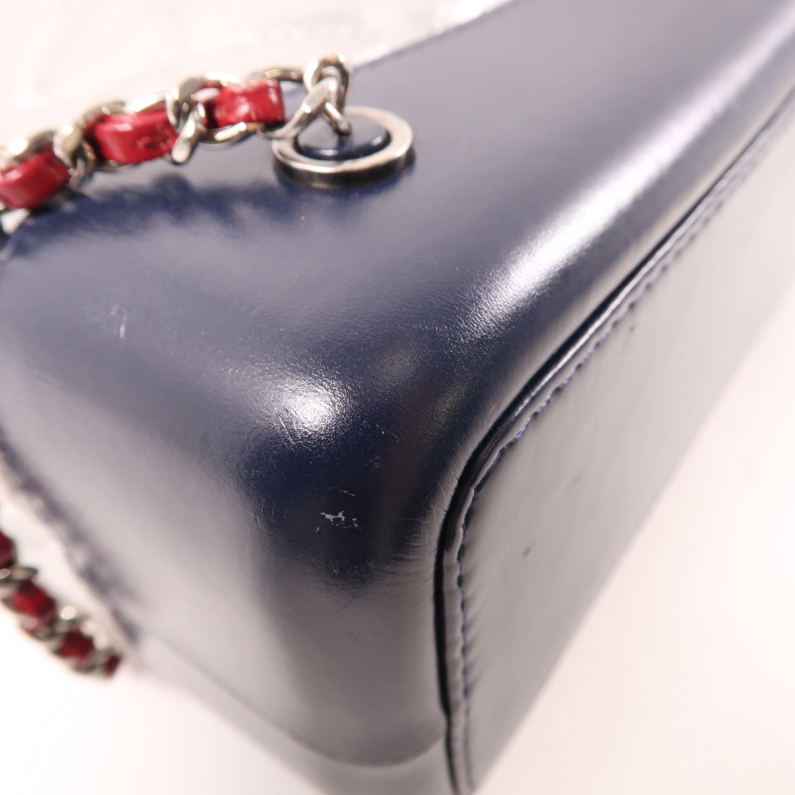 CHANEL 菱格牛皮皮革Gabrielle Backpack銀扣背包銀色