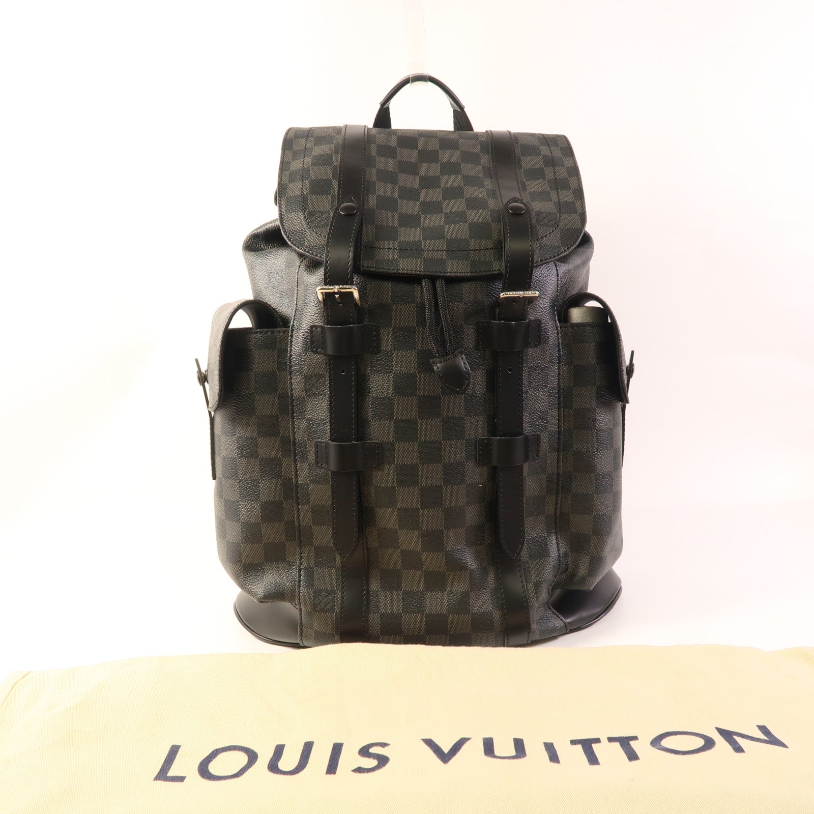 LOUIS VUITTON LV SHW Christopher MM Backpack N41379 Damier Graphite Black