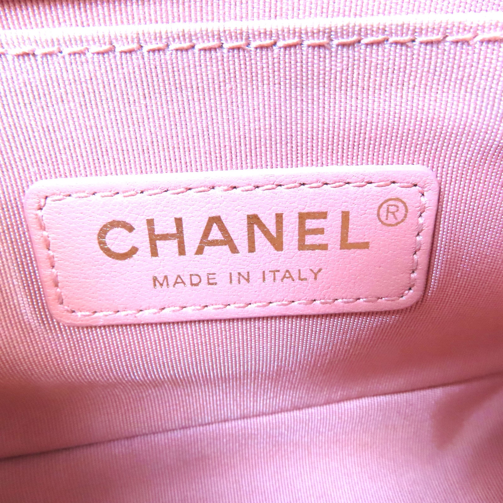 CHANEL 【激減優惠】羊皮皮革/帆布Boy Chanel金扣鏈帶肩背袋粉紅色/白色