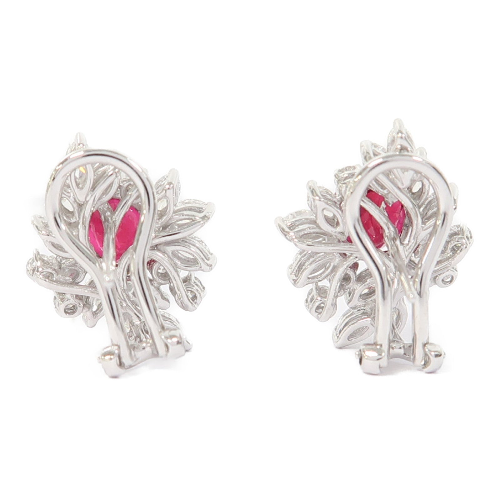 JEWELRY 18K白金Ruby Earrings1.52ct/1.61ct紅寶石/鑽石耳環