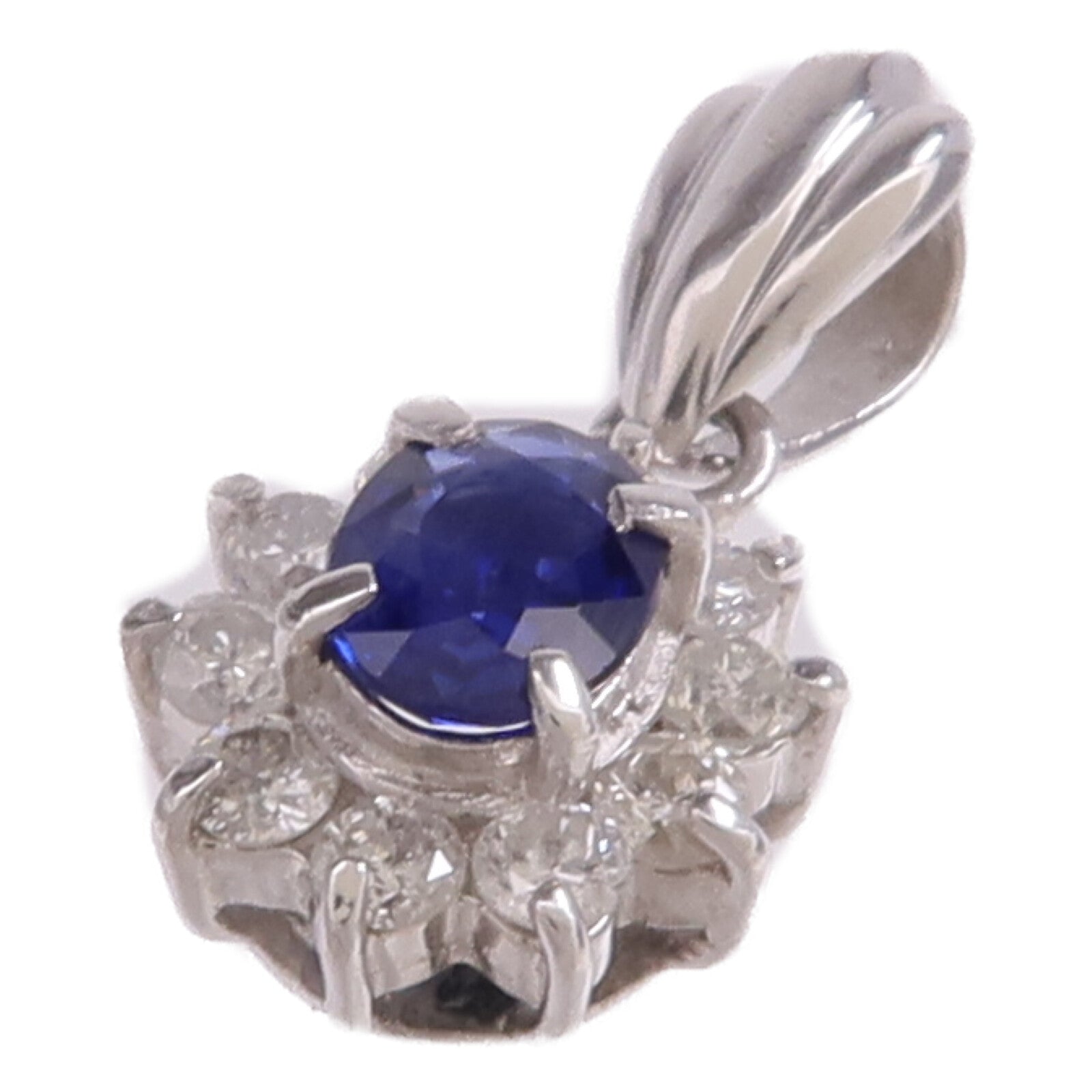 JEWELRY PT900鉑金Sapphire Diamond Pendant Top藍寶石/鑽石吊墜