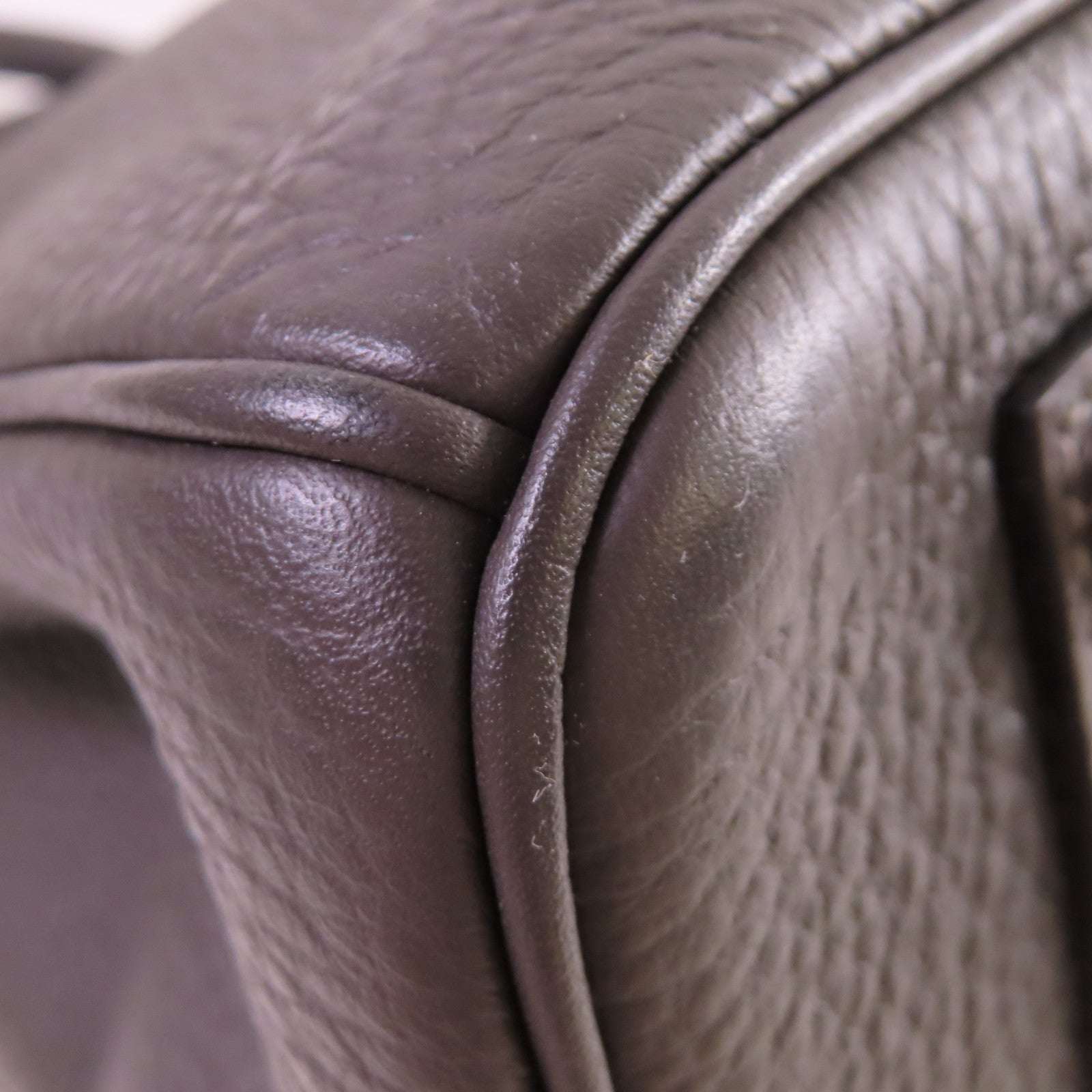 HERMES Clemence皮革Birkin 35 Hand Bag銀扣手挽袋Graphite石墨灰色
