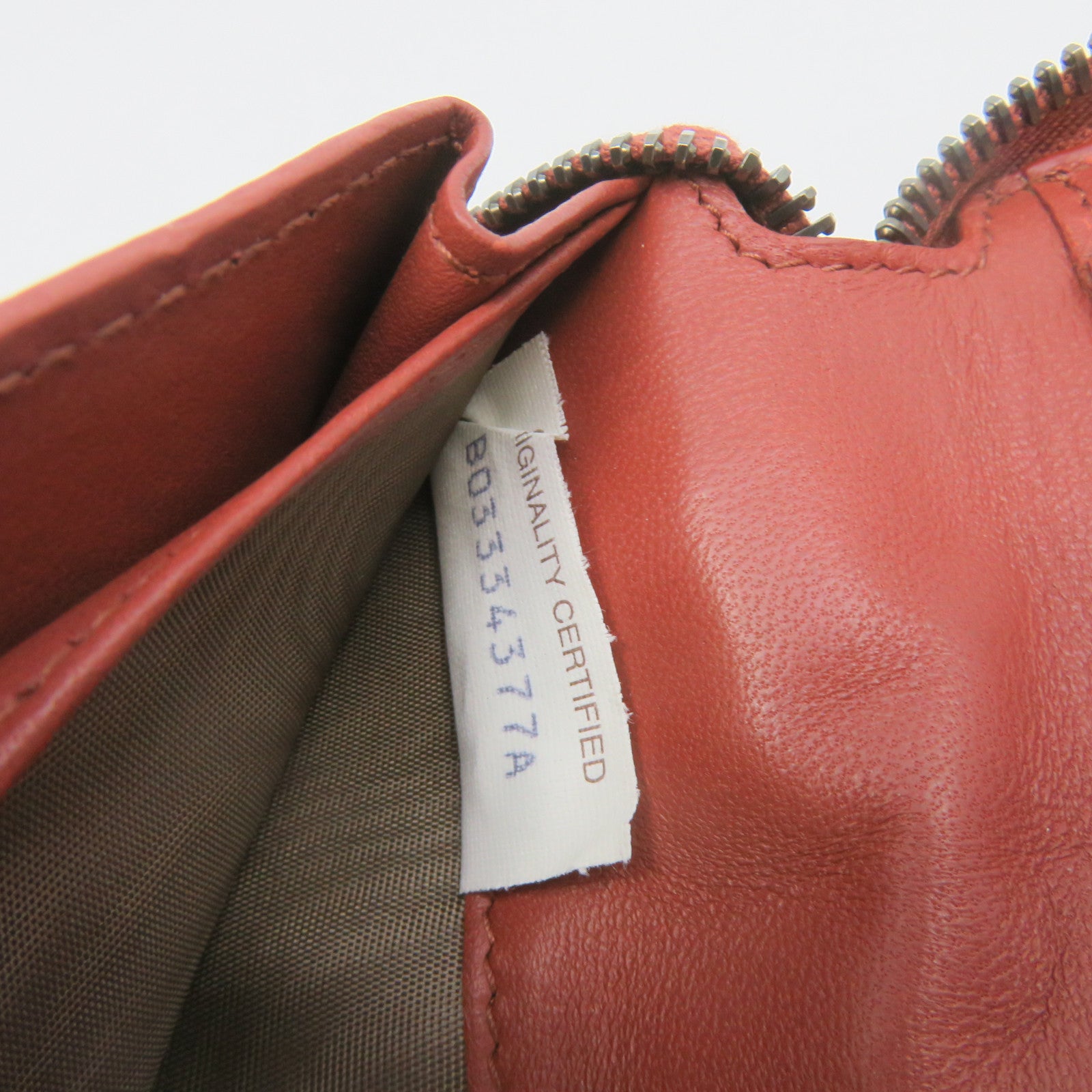 BOTTEGA VENETA Textured Leather Zipper Long Wallet Zipper Long Wallet Brown