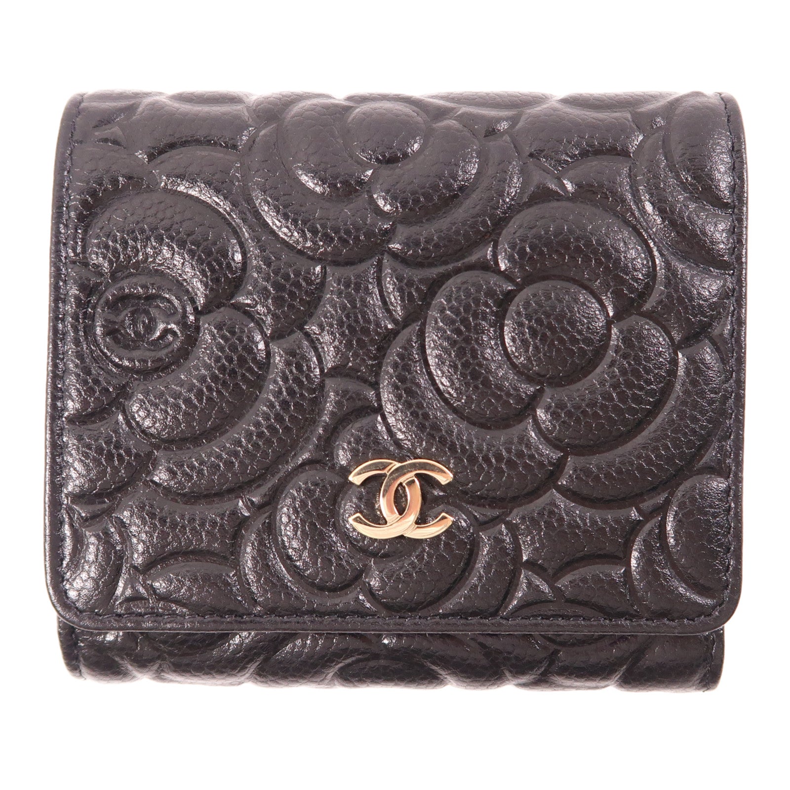 CHANEL 牛皮皮革Wallet金扣錢包