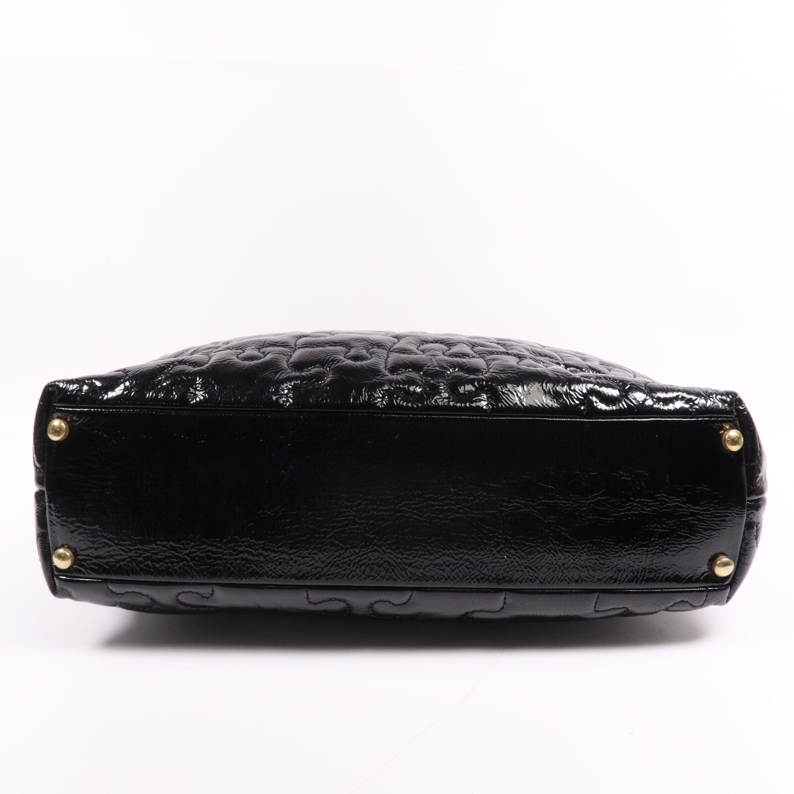 CHANEL 漆皮皮革Chain Tote金扣鏈帶手挽袋