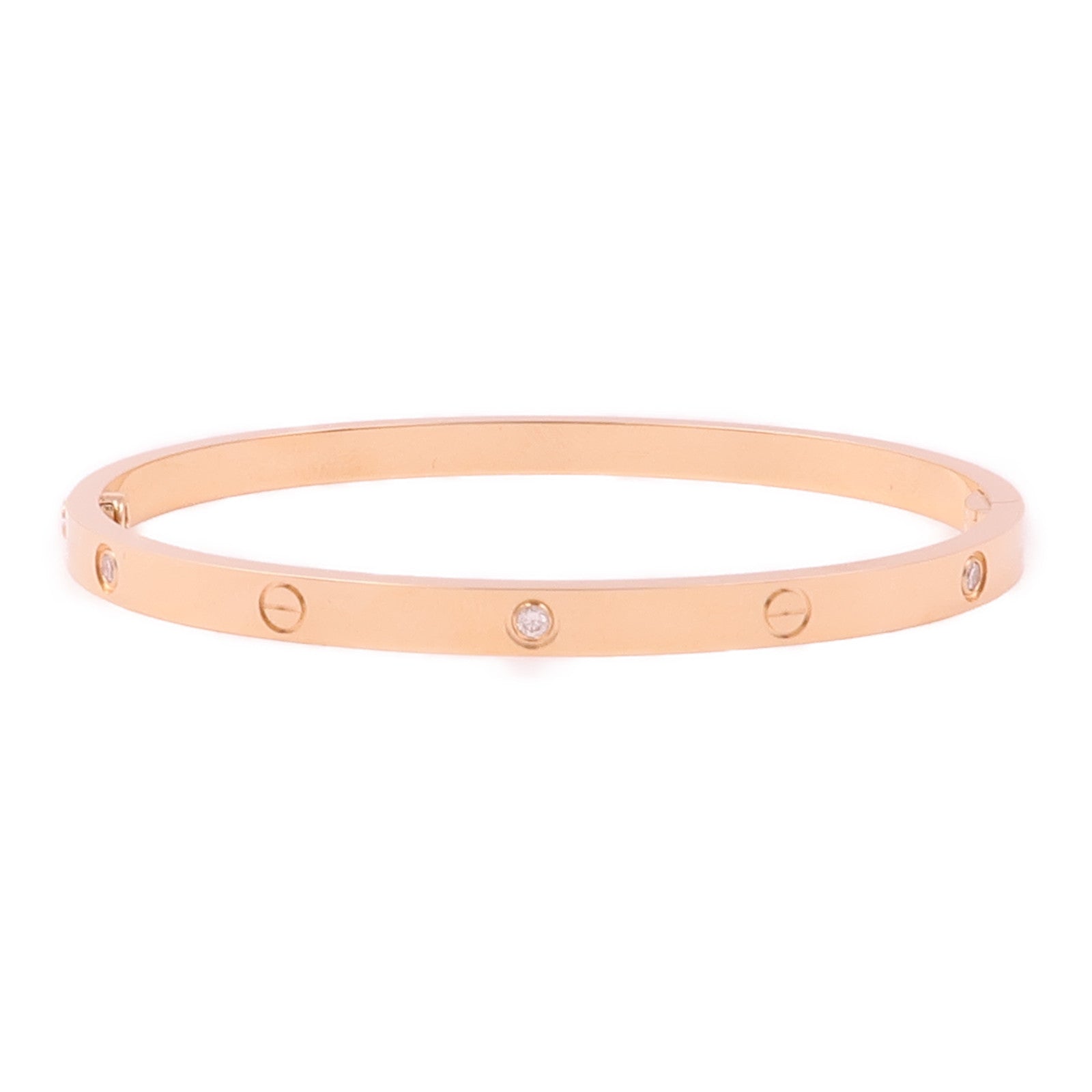 CARTIER 18K玫瑰金Love Bracelet Small Model 6 Diamonds鑽石手鐲Cartier#16