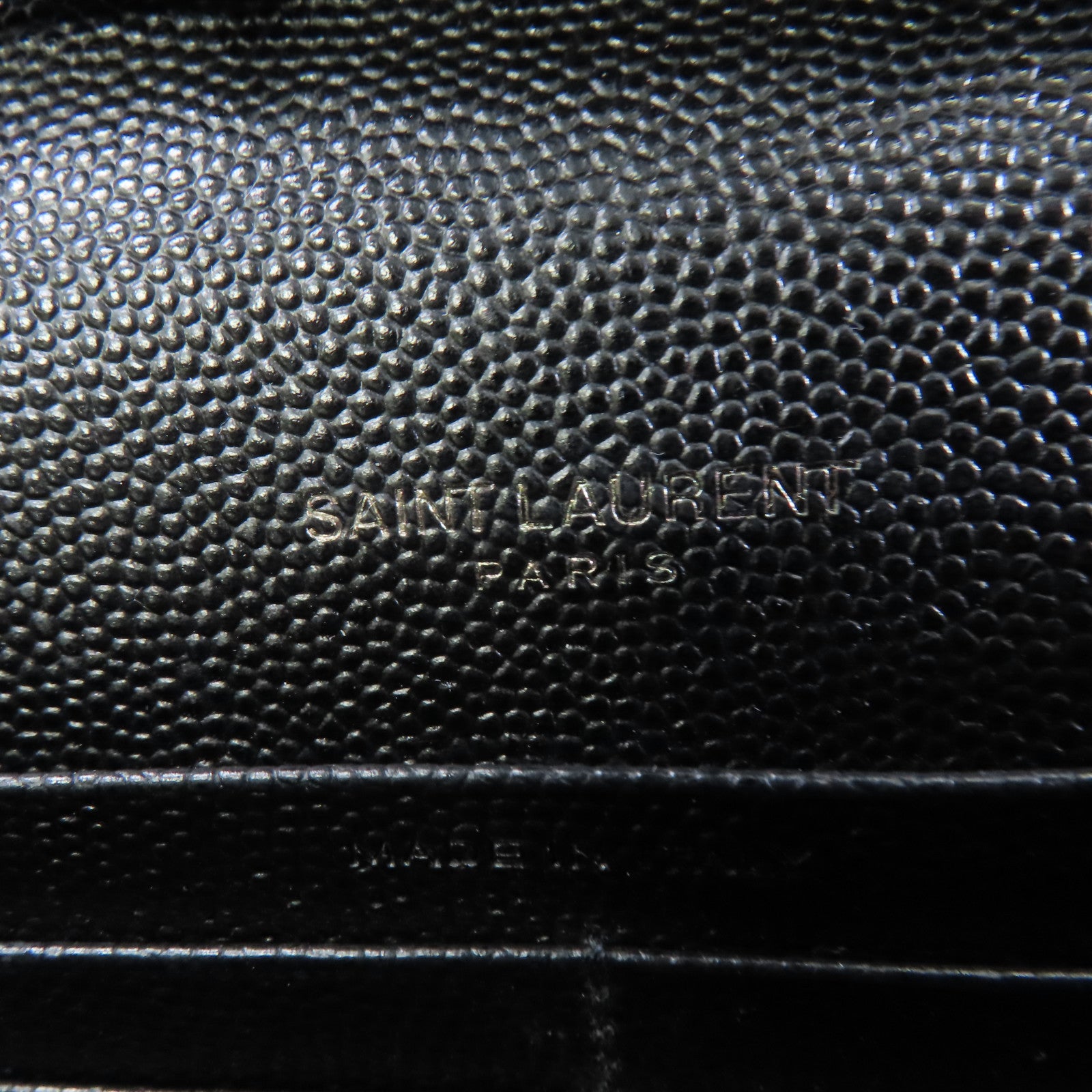 SAINT LAURENT 牛皮皮革Chain Shoulder黑扣肩背袋黑色