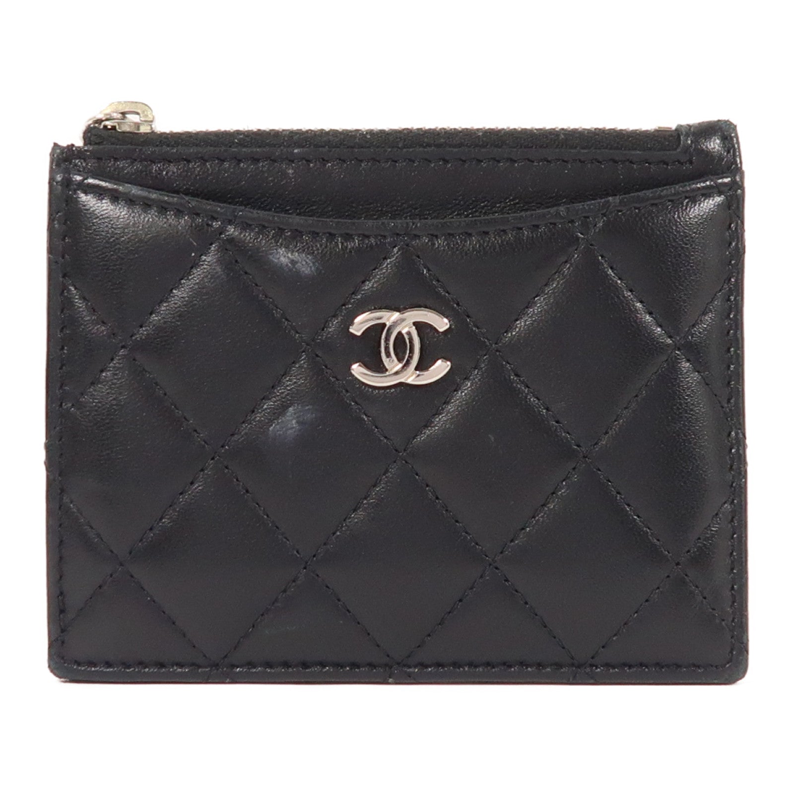 CHANEL 羊皮皮革Card Case銀扣卡片套