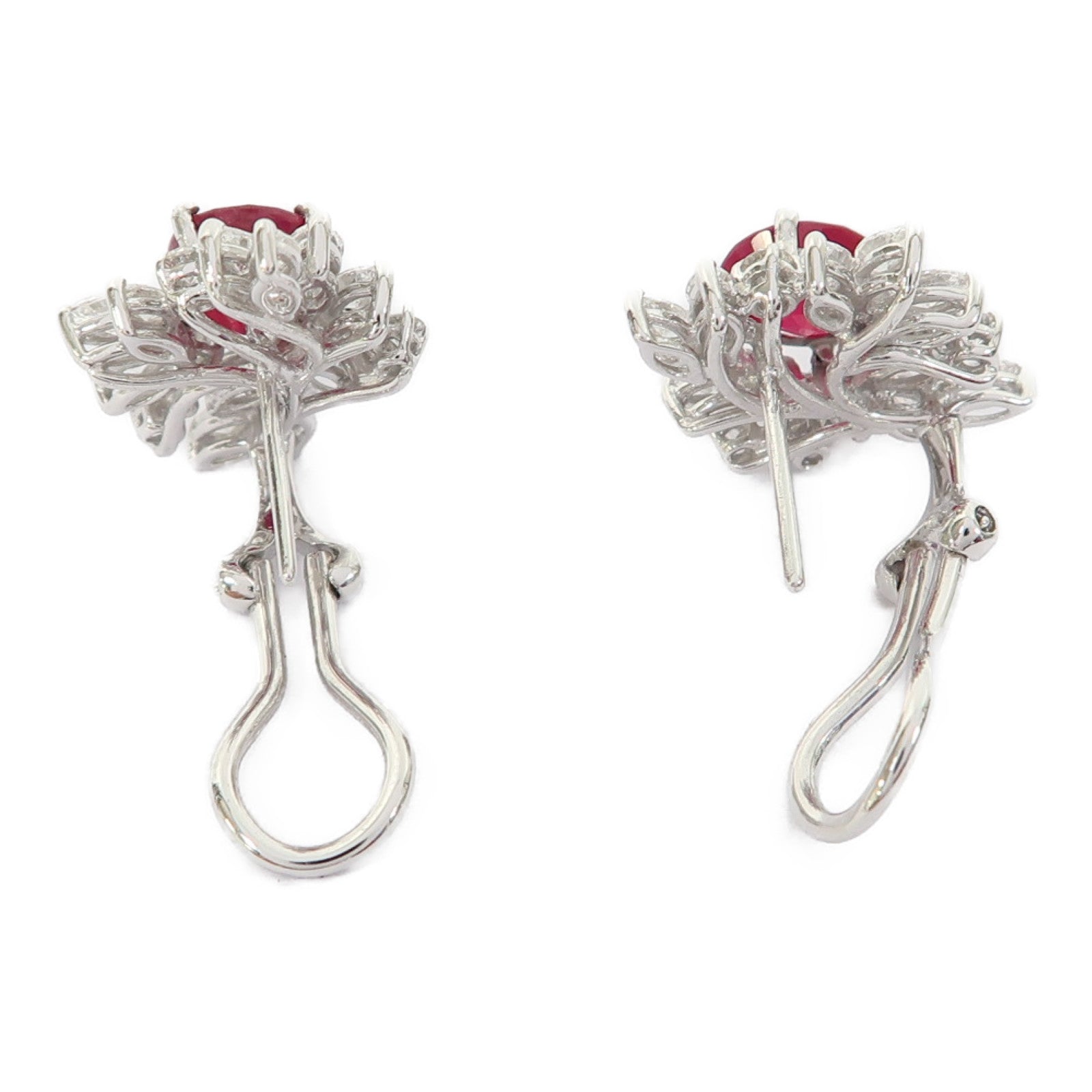 JEWELRY 18K白金Ruby Earrings1.52ct/1.61ct紅寶石/鑽石耳環