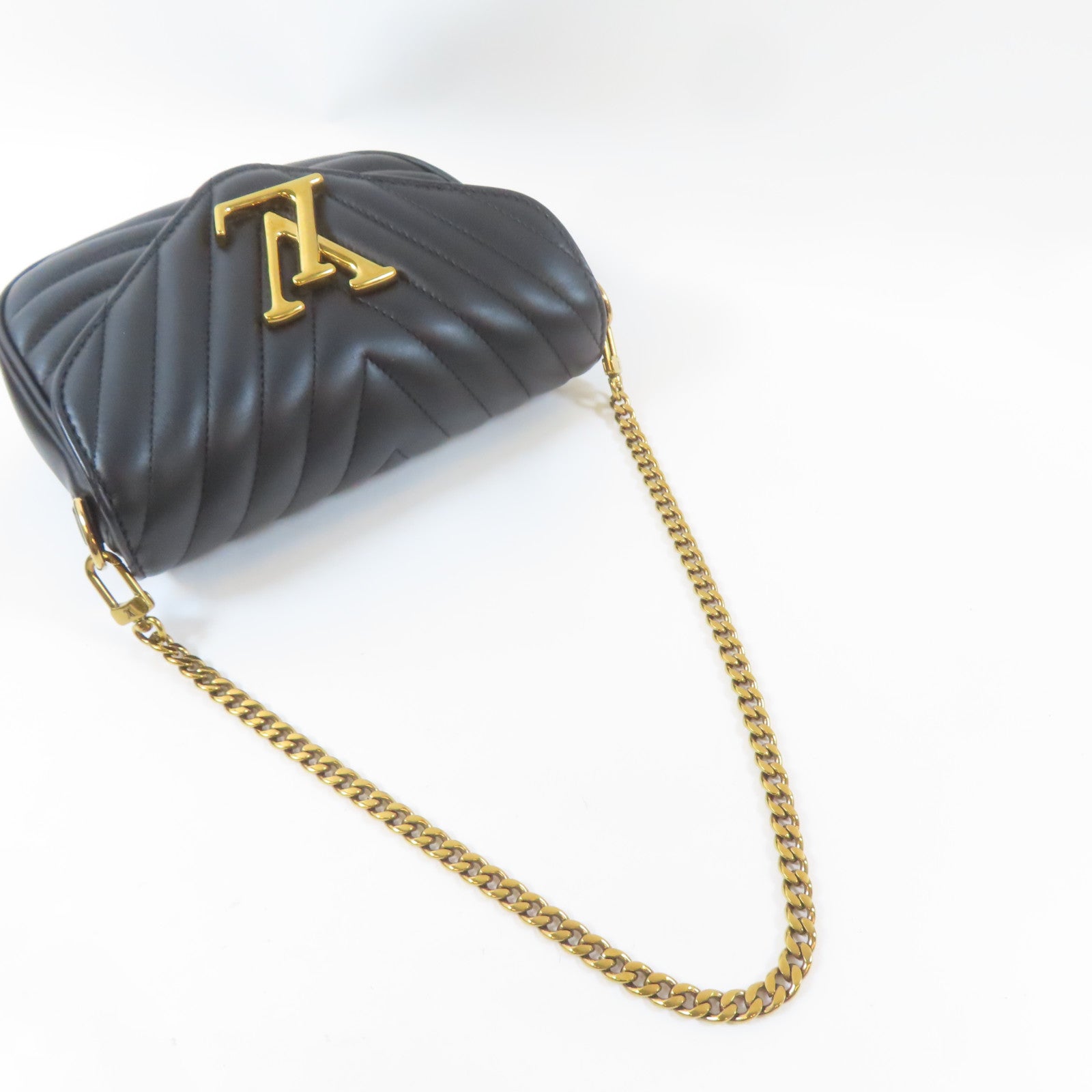LOUIS VUITTON 牛皮皮革New Wave Multi Pochette金扣手挽肩背兩用袋黑色