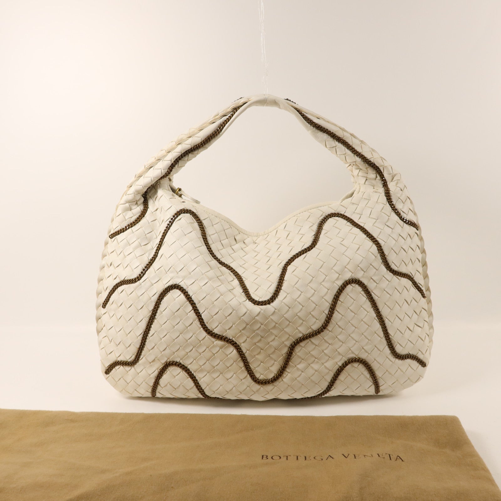 BOTTEGA VENETA 羊皮皮革Hobo Bag金扣肩背袋