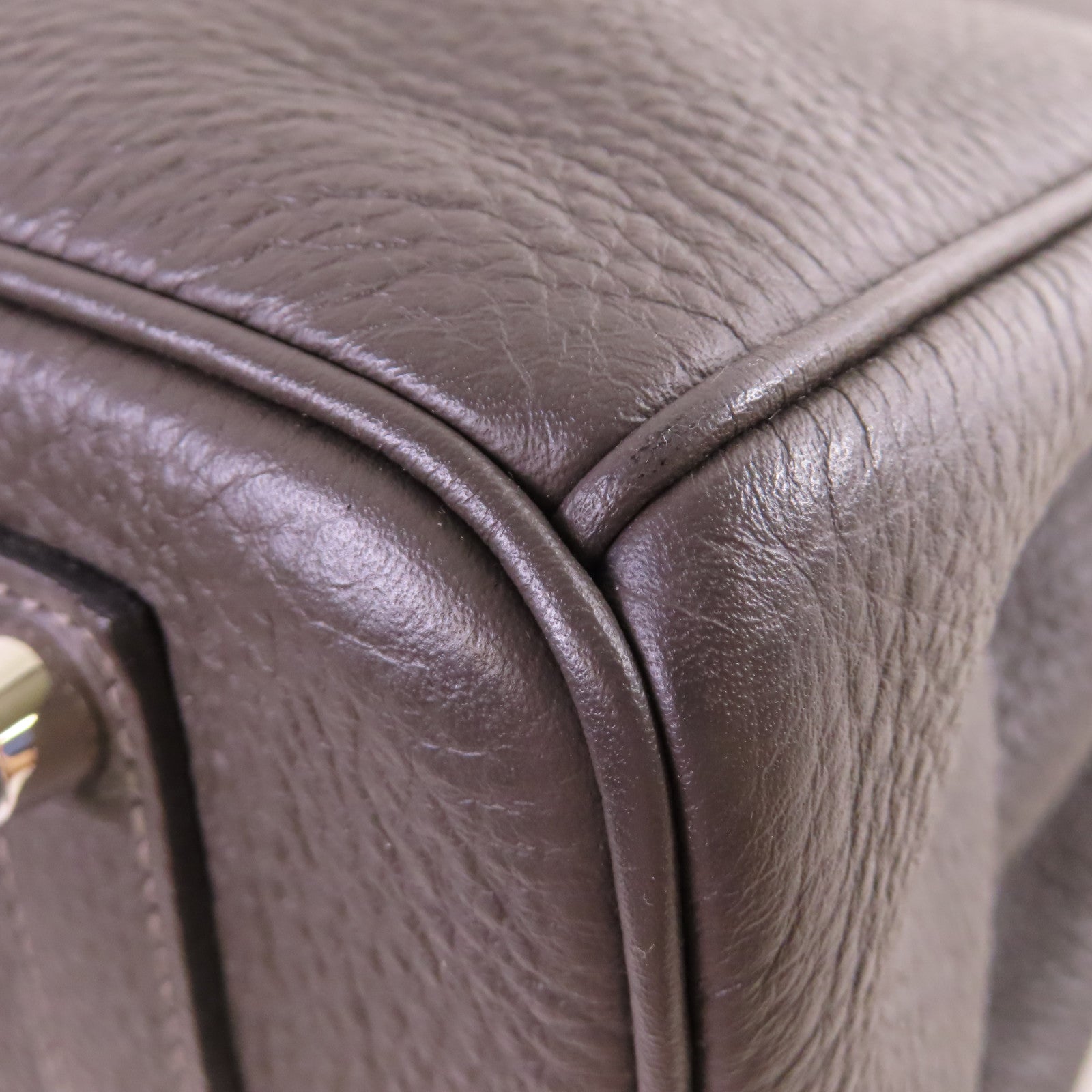HERMES Clemence皮革Birkin 35 Hand Bag銀扣手挽袋Graphite石墨灰色