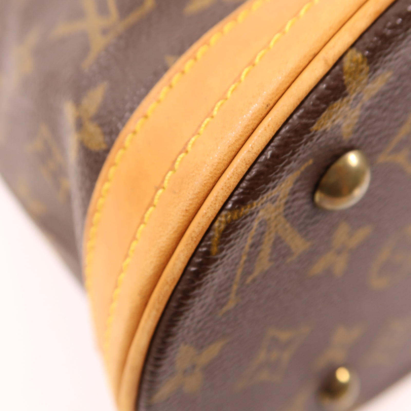LOUIS VUITTON Monogram Bucket PM金扣肩背袋啡色
