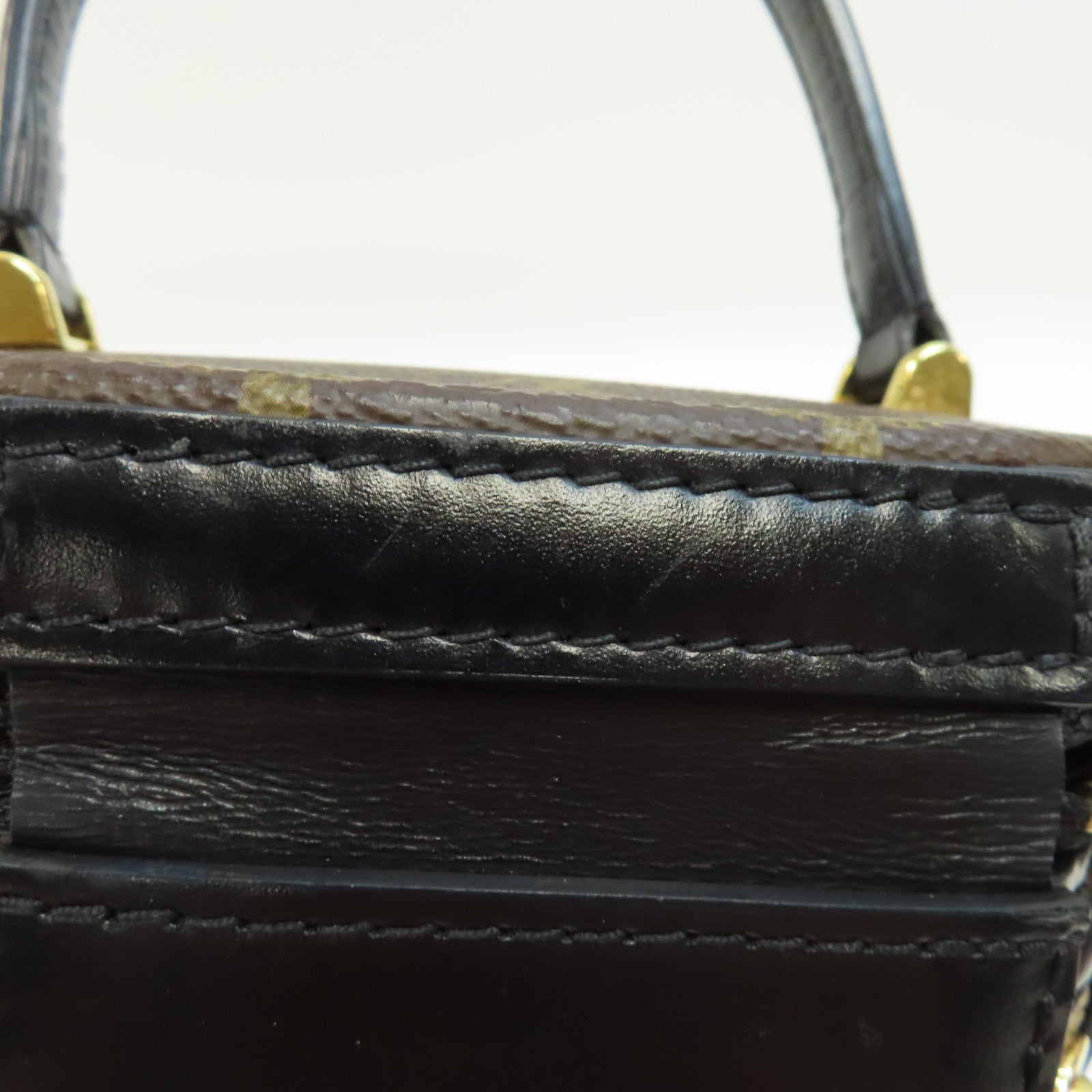 LOUIS VUITTON Monogram Reverse Cannes金扣手挽肩背兩用袋啡色