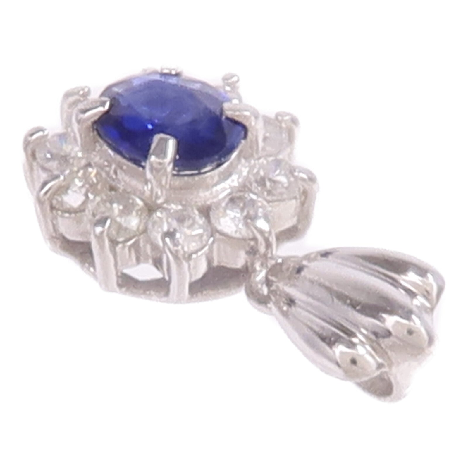 JEWELRY PT900鉑金Sapphire Diamond Pendant Top藍寶石/鑽石吊墜