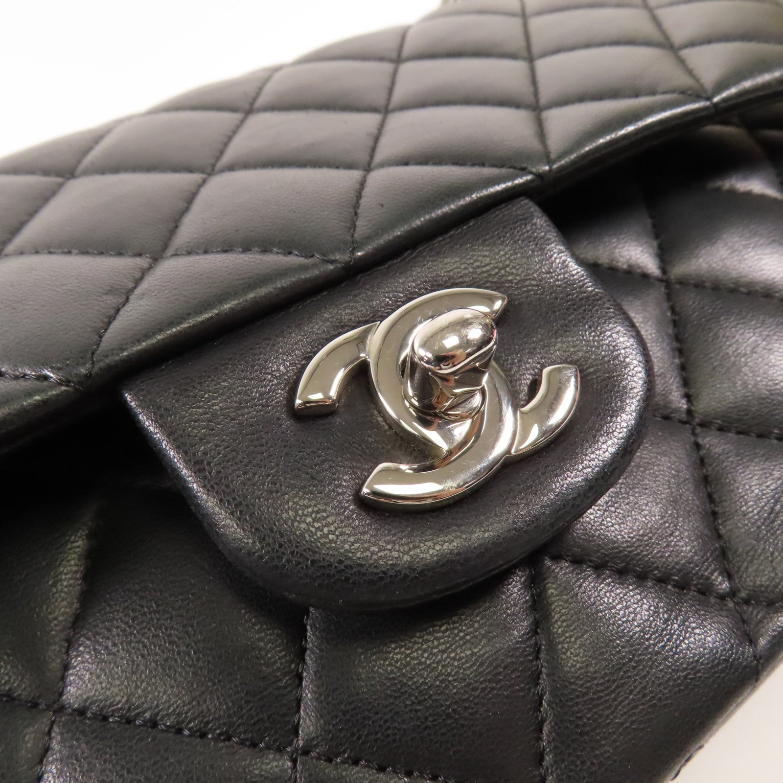 CHANEL 羊皮皮革Classic 25銀扣鏈帶肩背袋