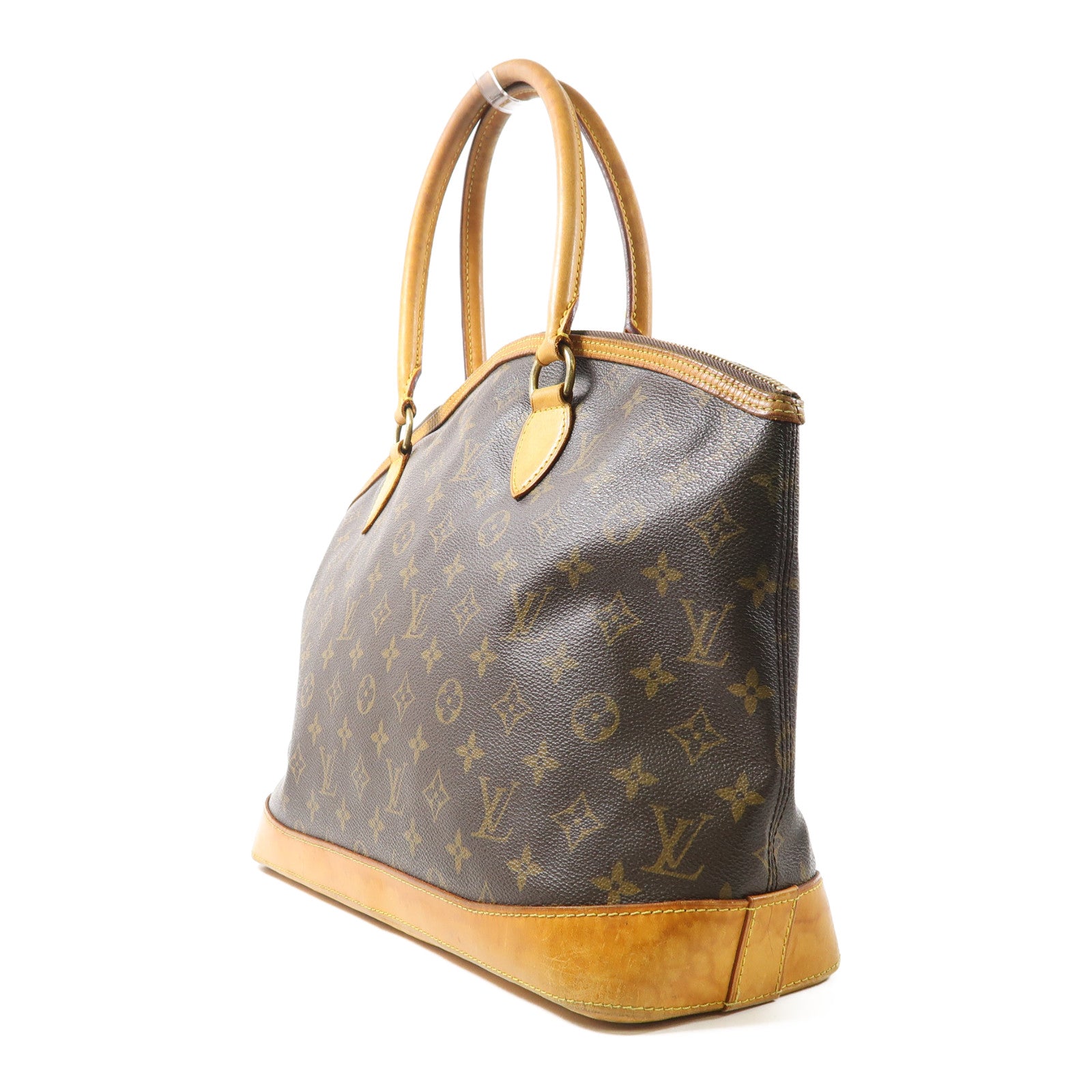 LOUIS VUITTON Monogram Lockit Horizontal金扣手挽袋棕色
