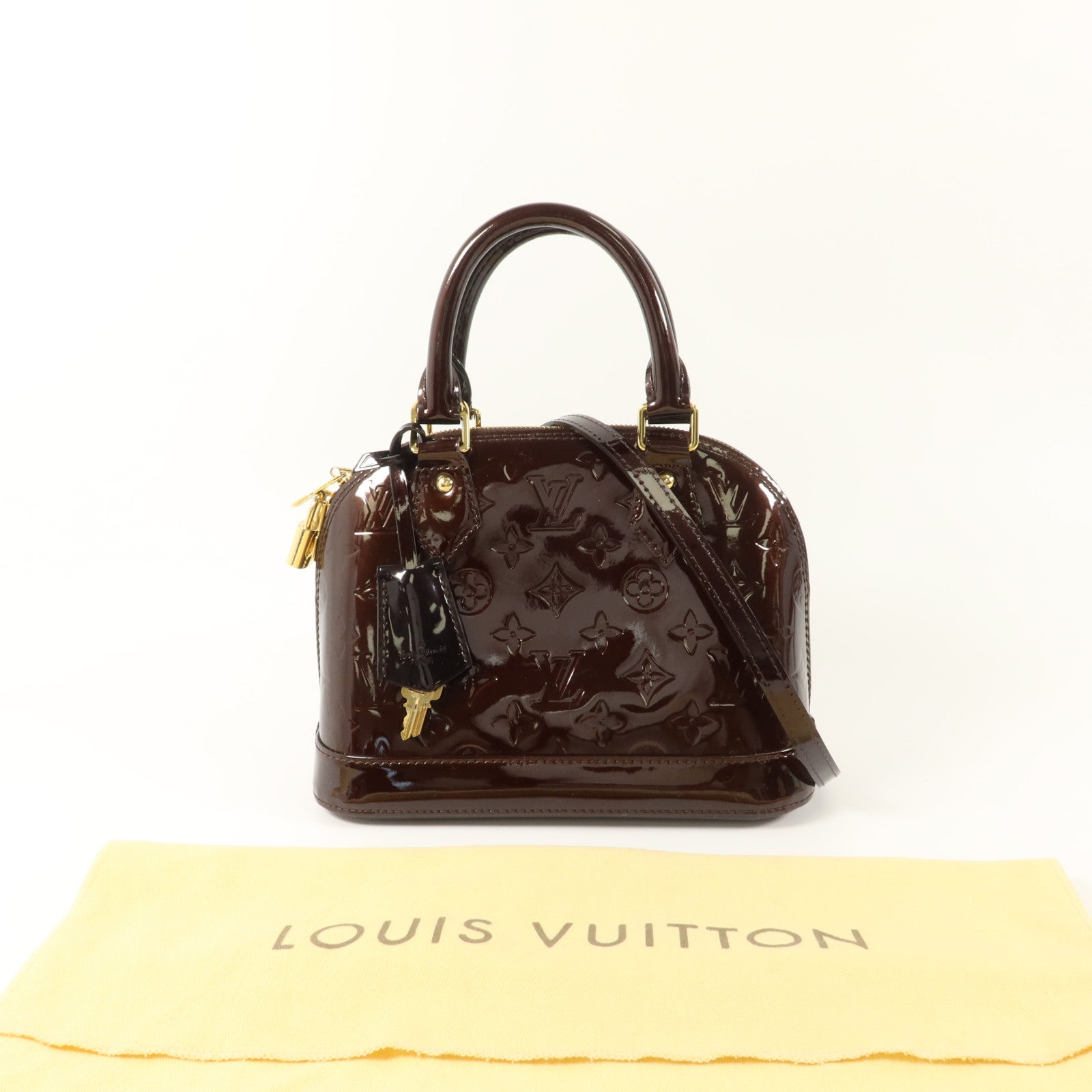 LOUIS VUITTON Vernis Alma BB金扣手挽肩背兩用袋
