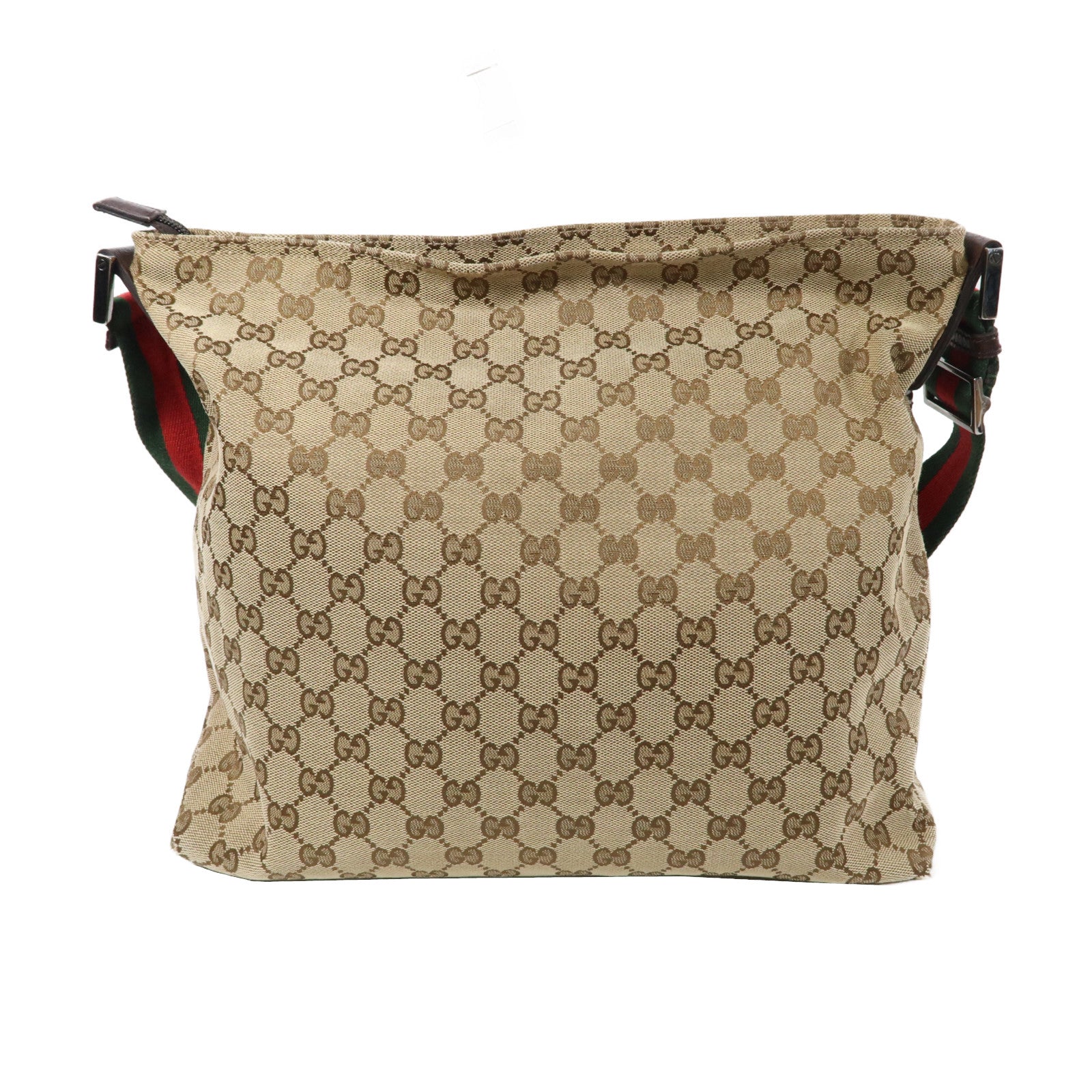 GUCCI 帆布Shoulder Bag銀扣肩背袋啡色
