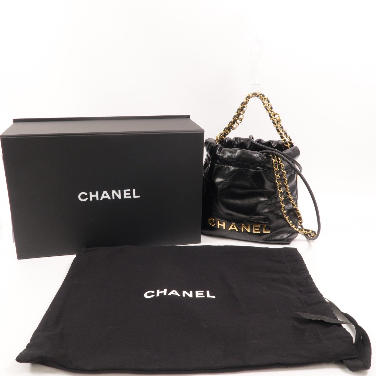 CHANEL 牛皮皮革Chanel 22 Mini鏈帶肩背袋