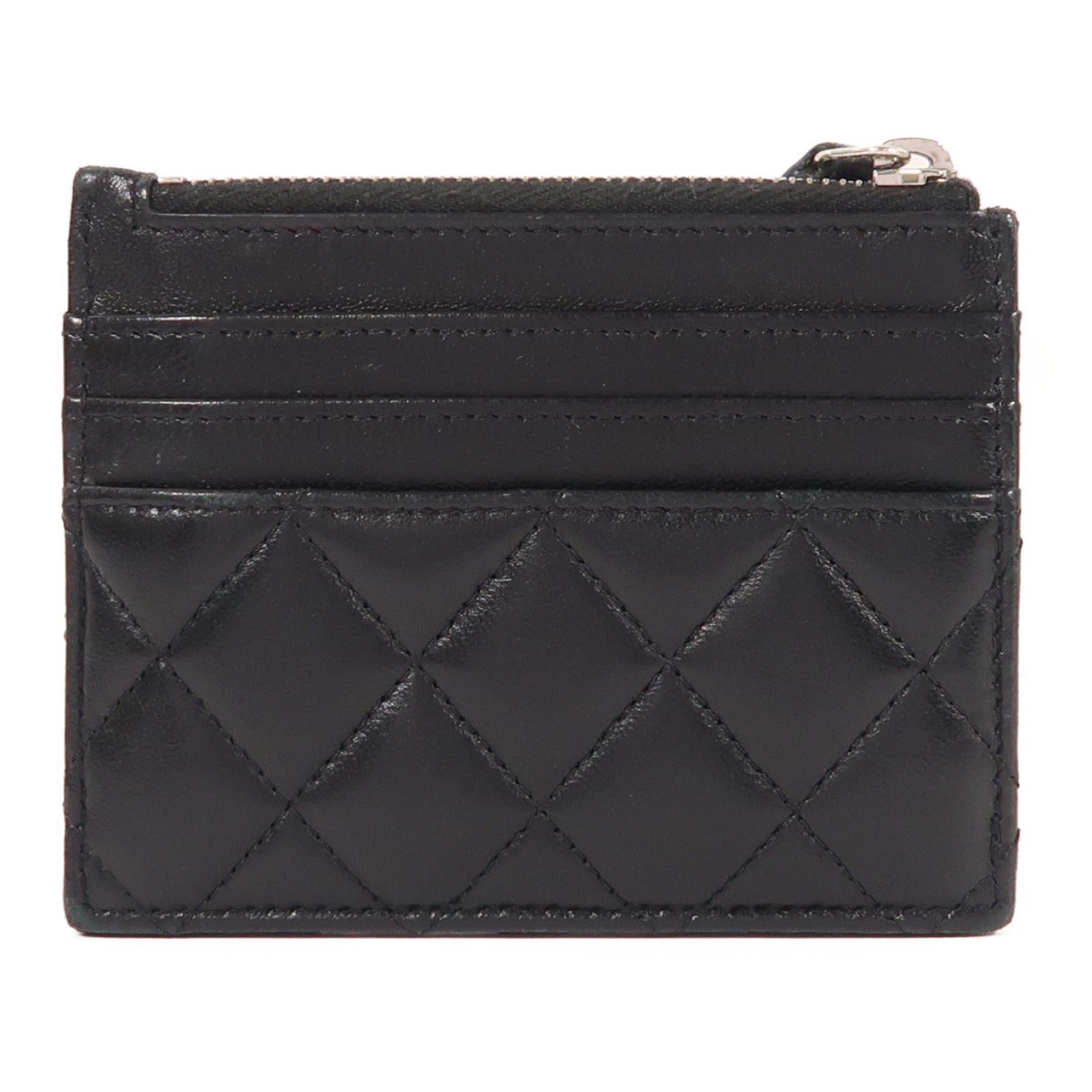CHANEL 羊皮皮革Card Case銀扣卡片套