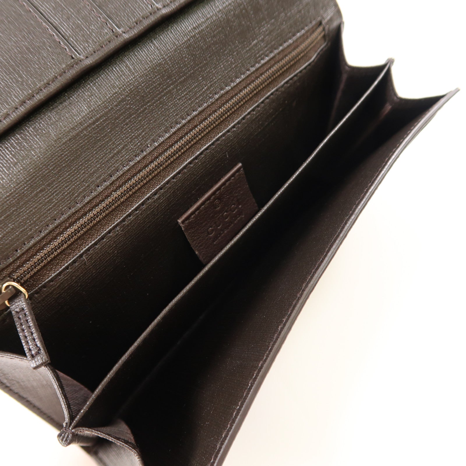 GUCCI 塗層帆布Long Wallet金扣長錢包
